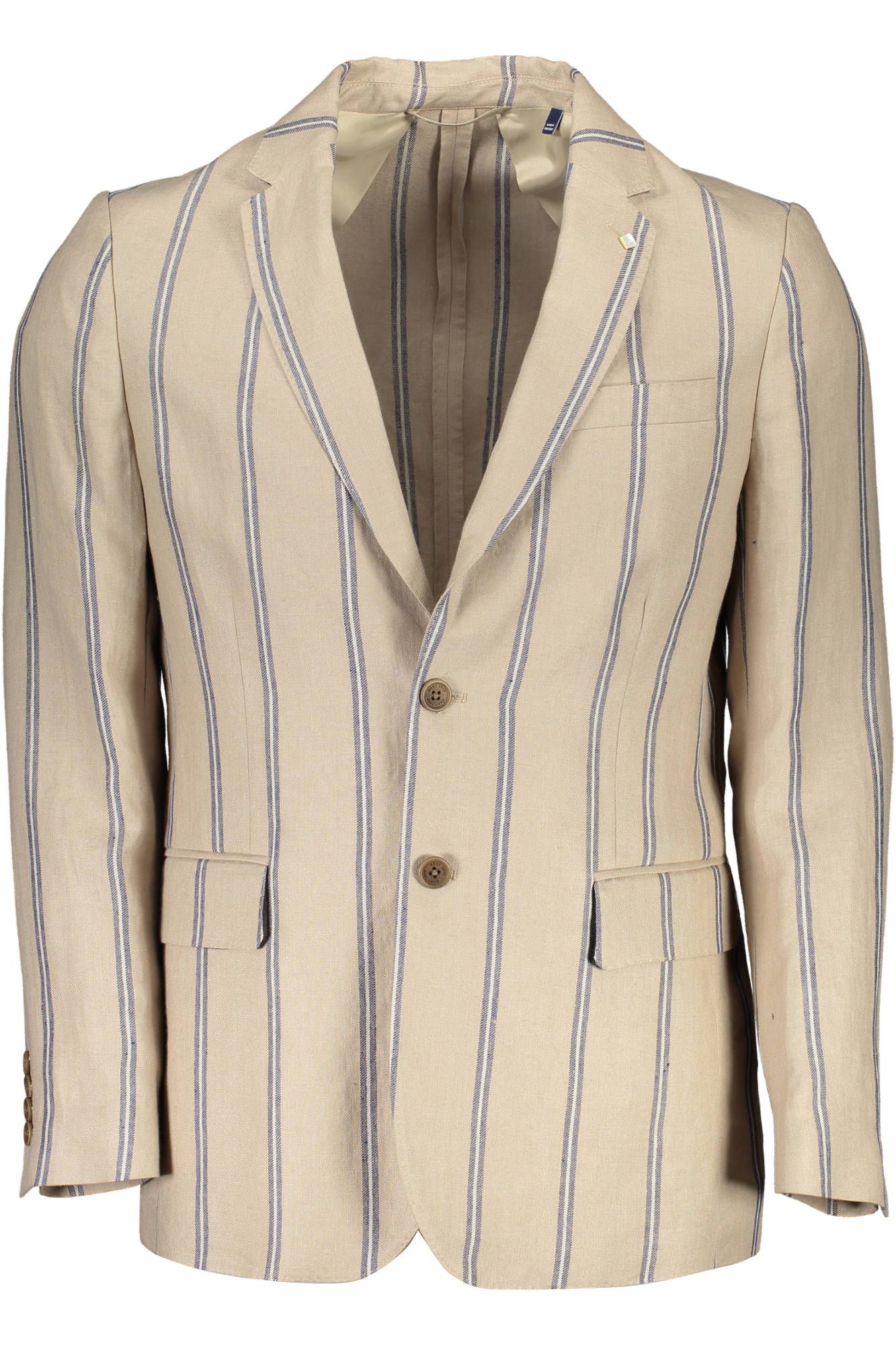 Beige Linen Men Jacket - GlamHub Luxury and Icon Brand Clothing