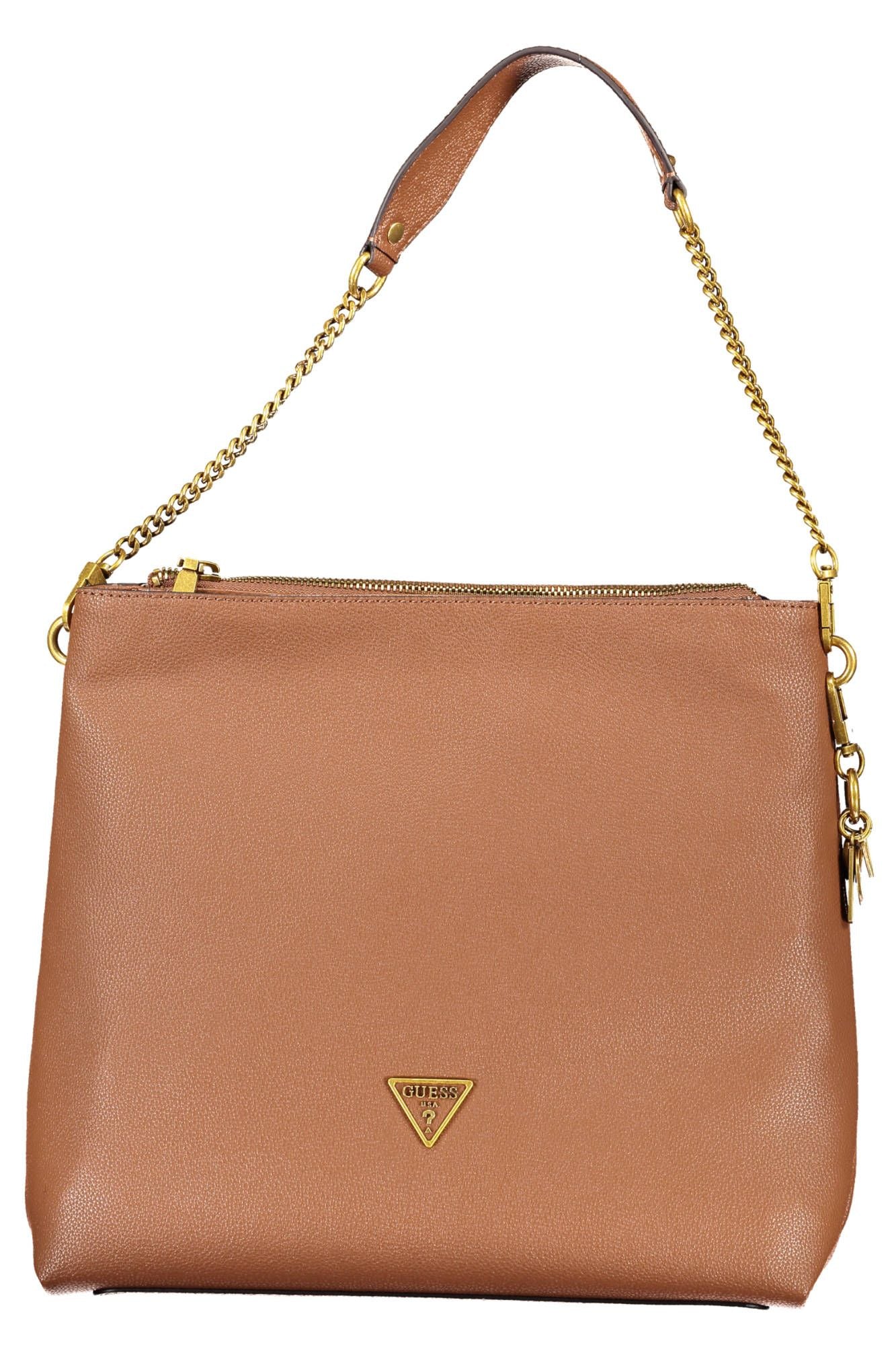 Brown Polyethylene Women Handbag - GLAMHUB BOUTIQUE 