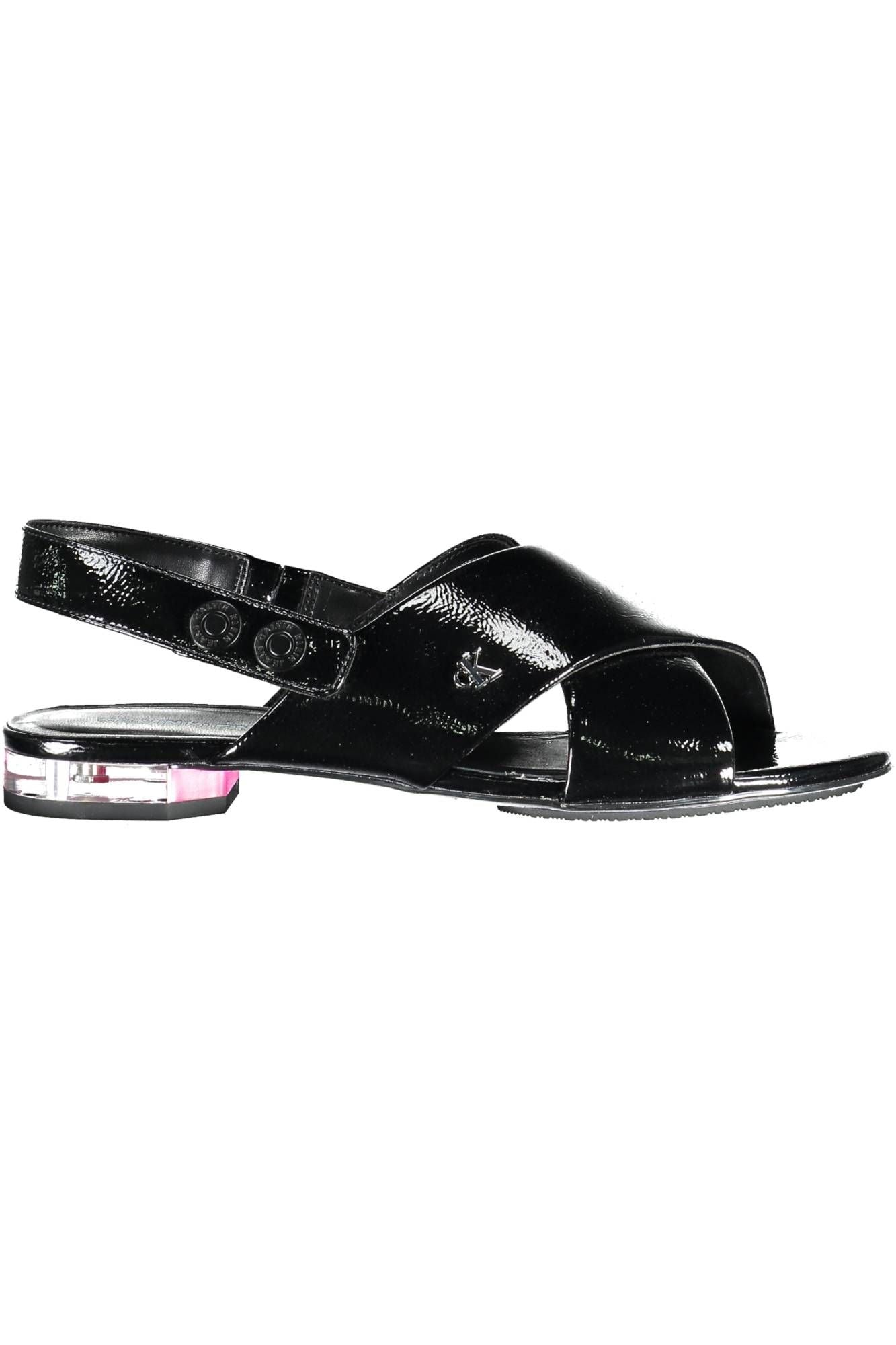 Black Polyethylene Women Sandal - GLAMHUB BOUTIQUE 