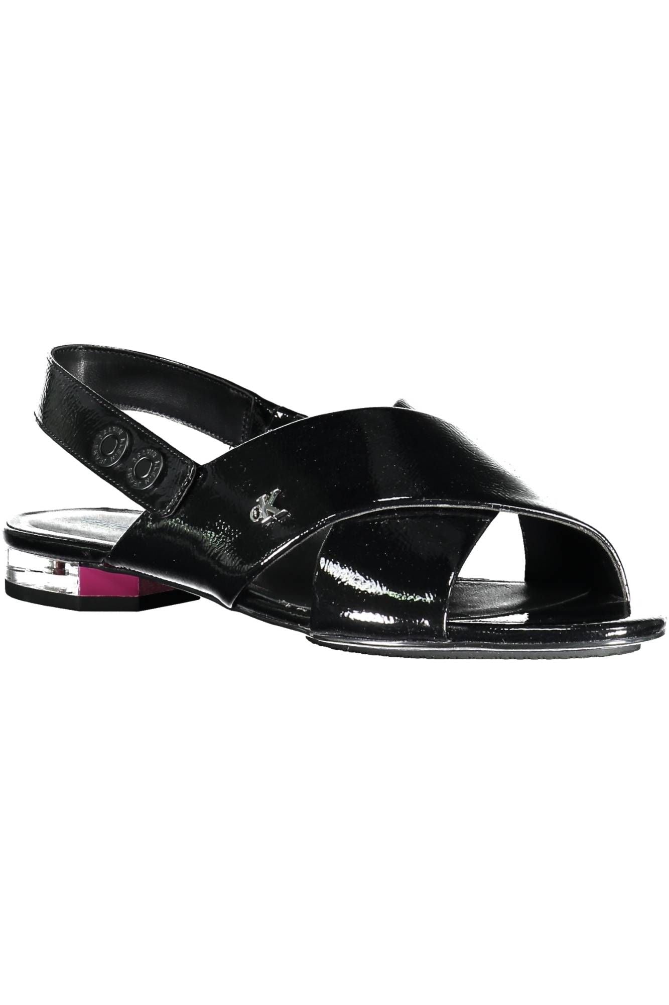 Black Polyethylene Women Sandal - GLAMHUB BOUTIQUE 