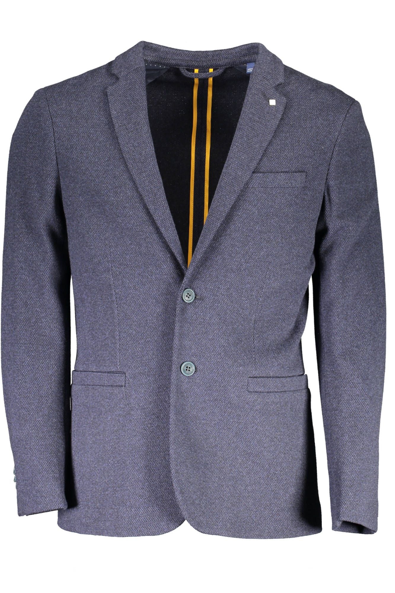 Blue Cotton Men Jacket - GlamHub Luxury and Icon Brand Clothing