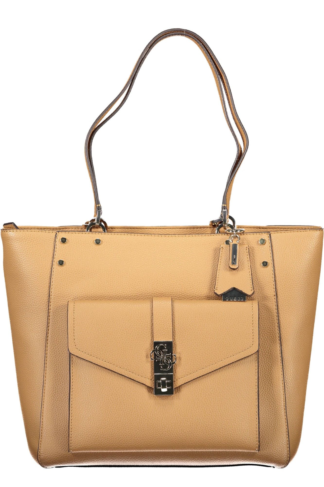 Brown Polyethylene Women Handbag - GLAMHUB BOUTIQUE 