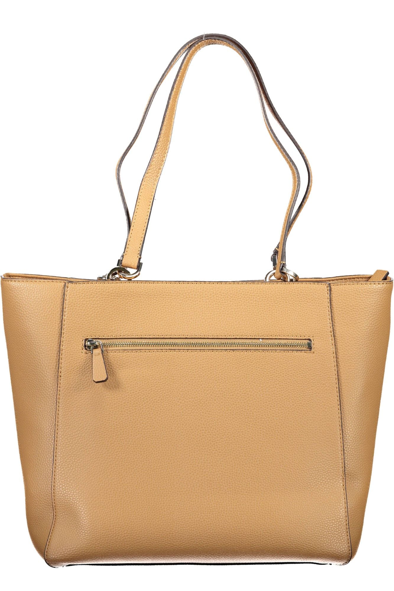 Brown Polyethylene Women Handbag - GLAMHUB BOUTIQUE 