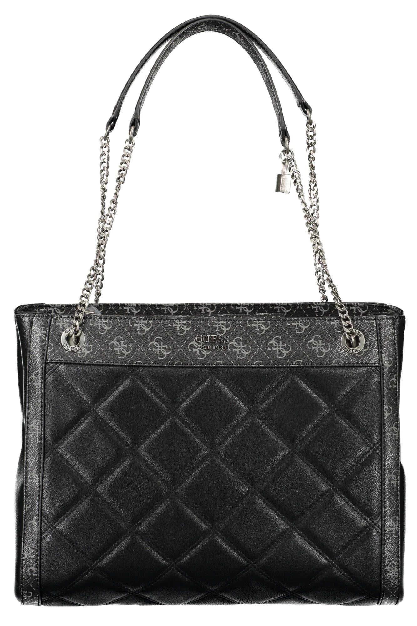 Black Polyethylene Women Handbag - GLAMHUB BOUTIQUE 