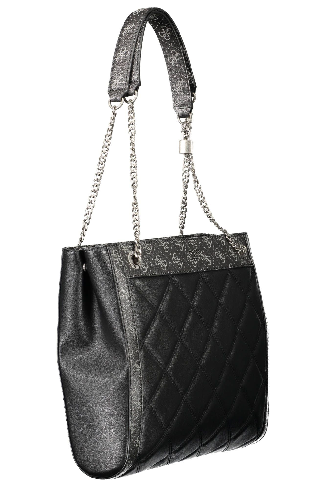 Black Polyethylene Women Handbag - GLAMHUB BOUTIQUE 