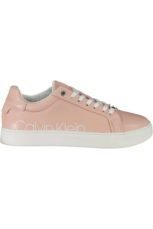 Pink Leather Women Sneaker - GLAMHUB BOUTIQUE 