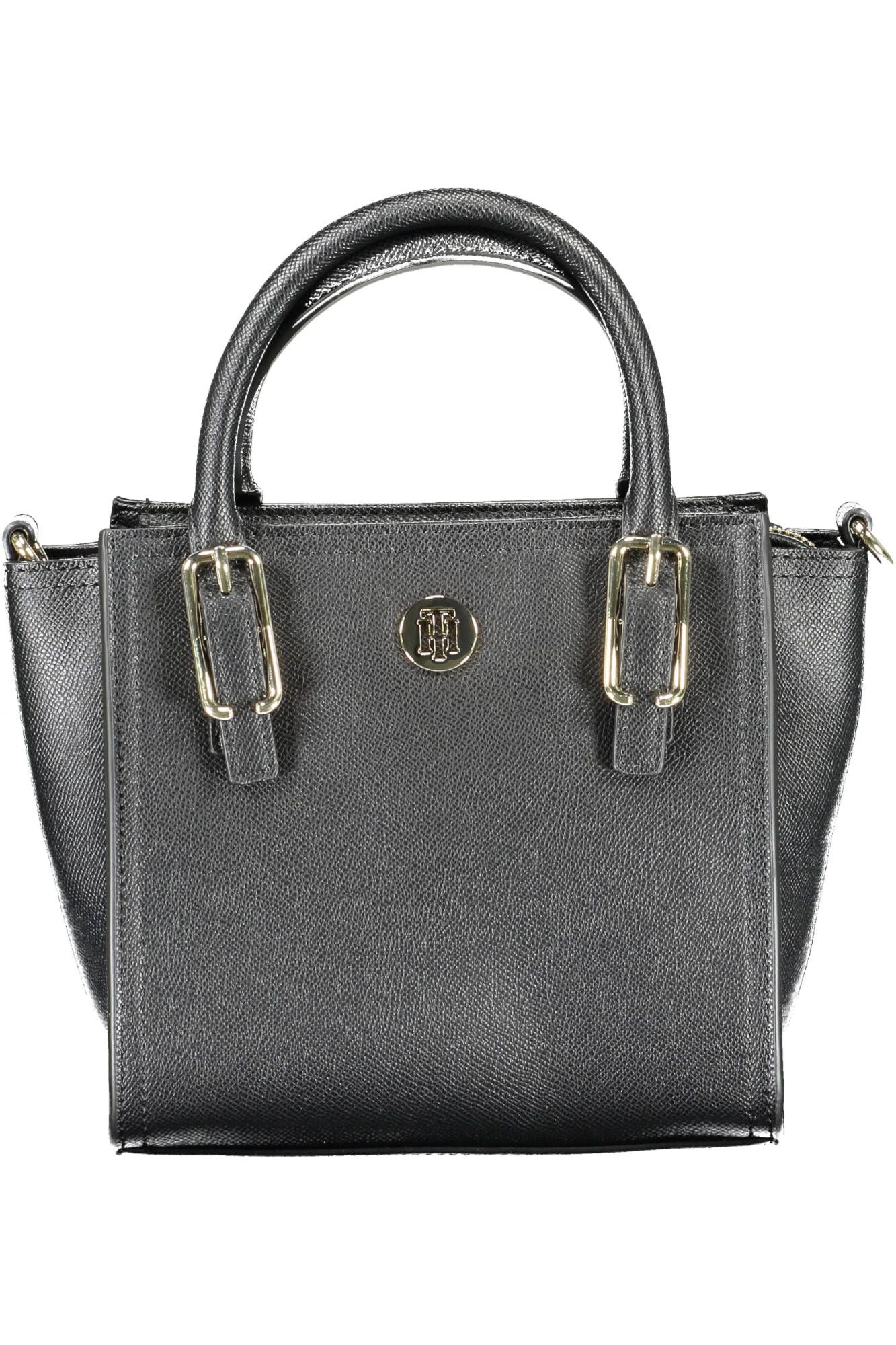 Black Polyethylene Women Handbag - GLAMHUB BOUTIQUE 