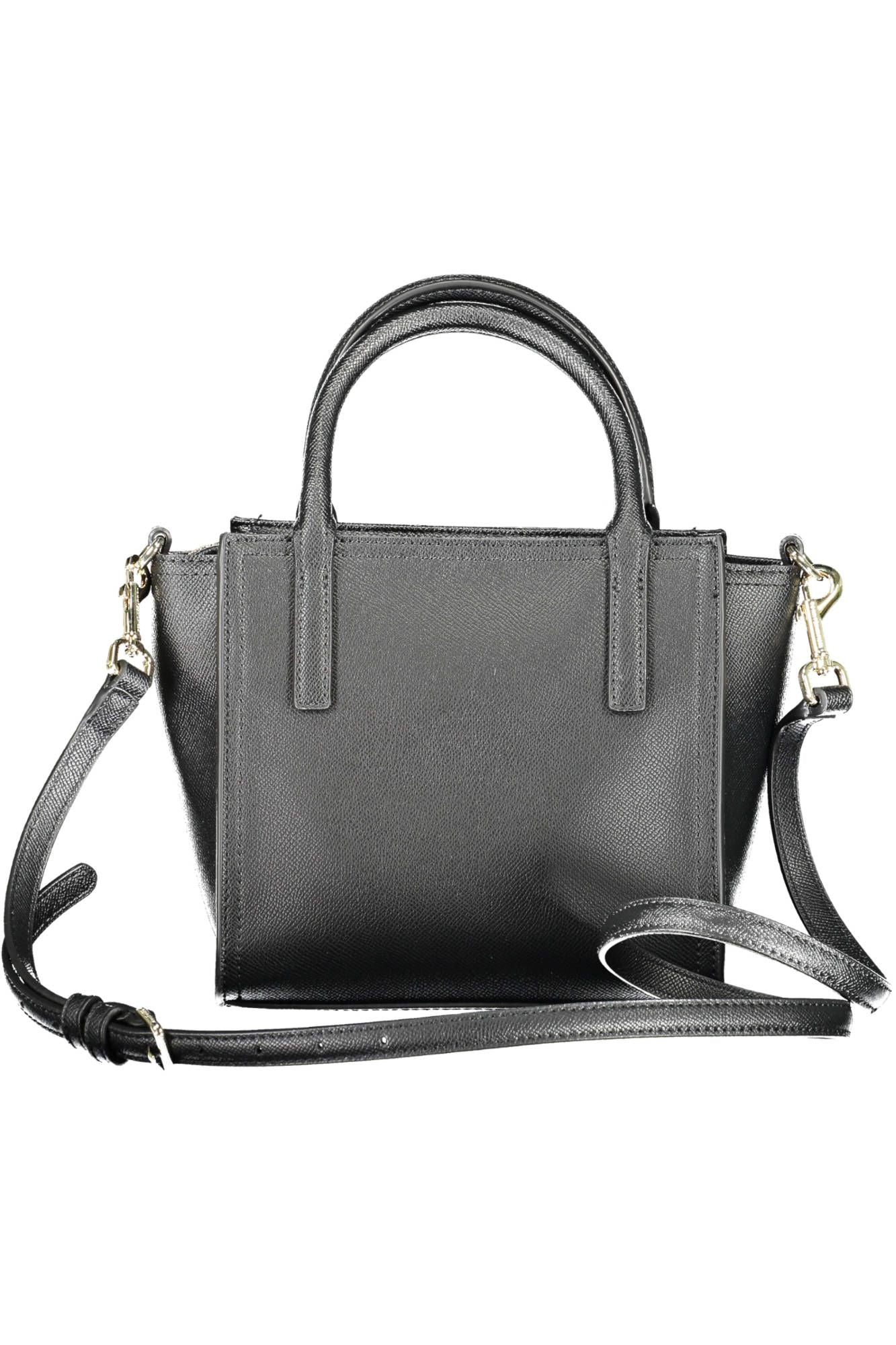 Black Polyethylene Women Handbag - GLAMHUB BOUTIQUE 