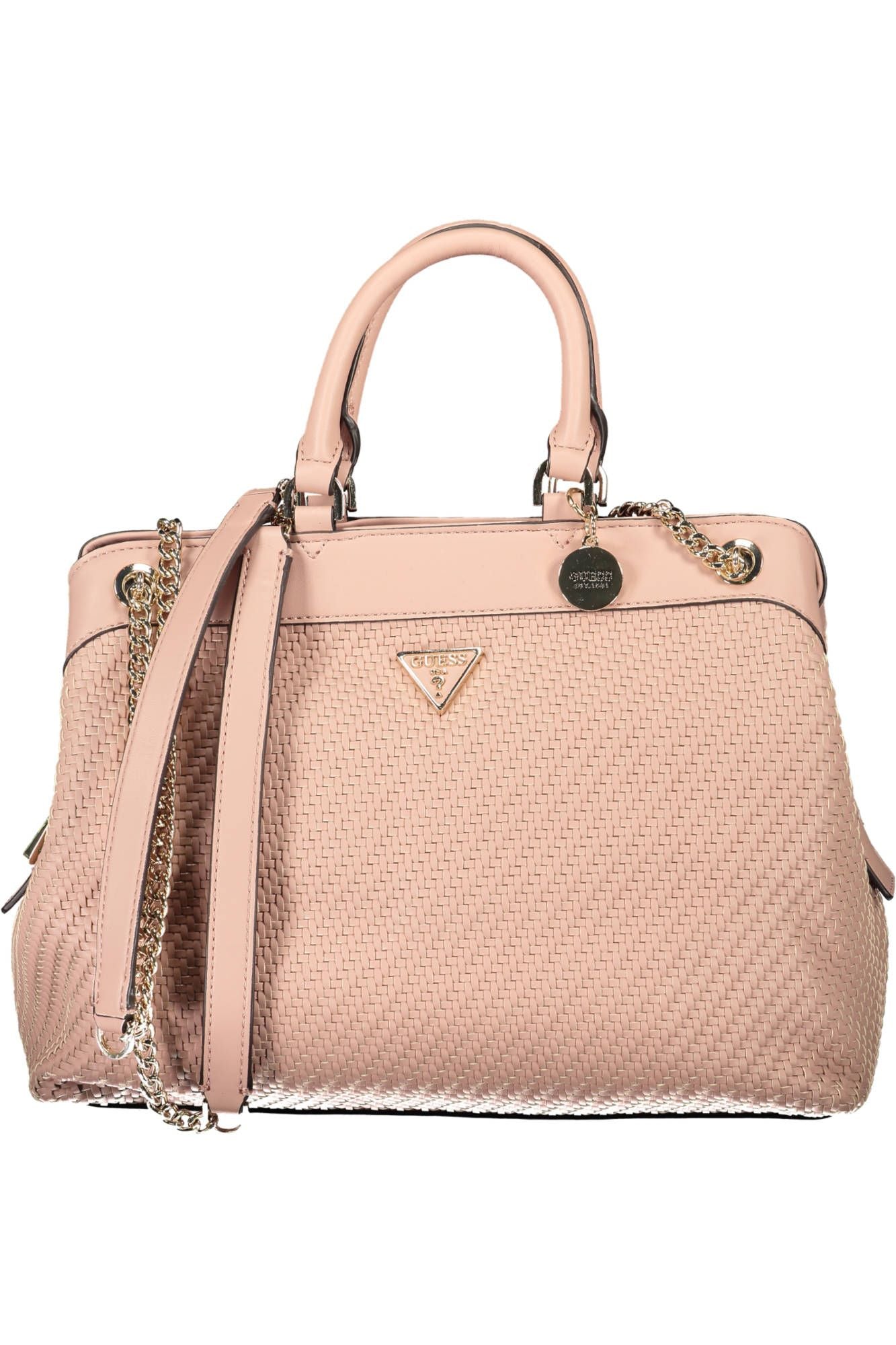 Pink Polyethylene Women Handbag - GLAMHUB BOUTIQUE 