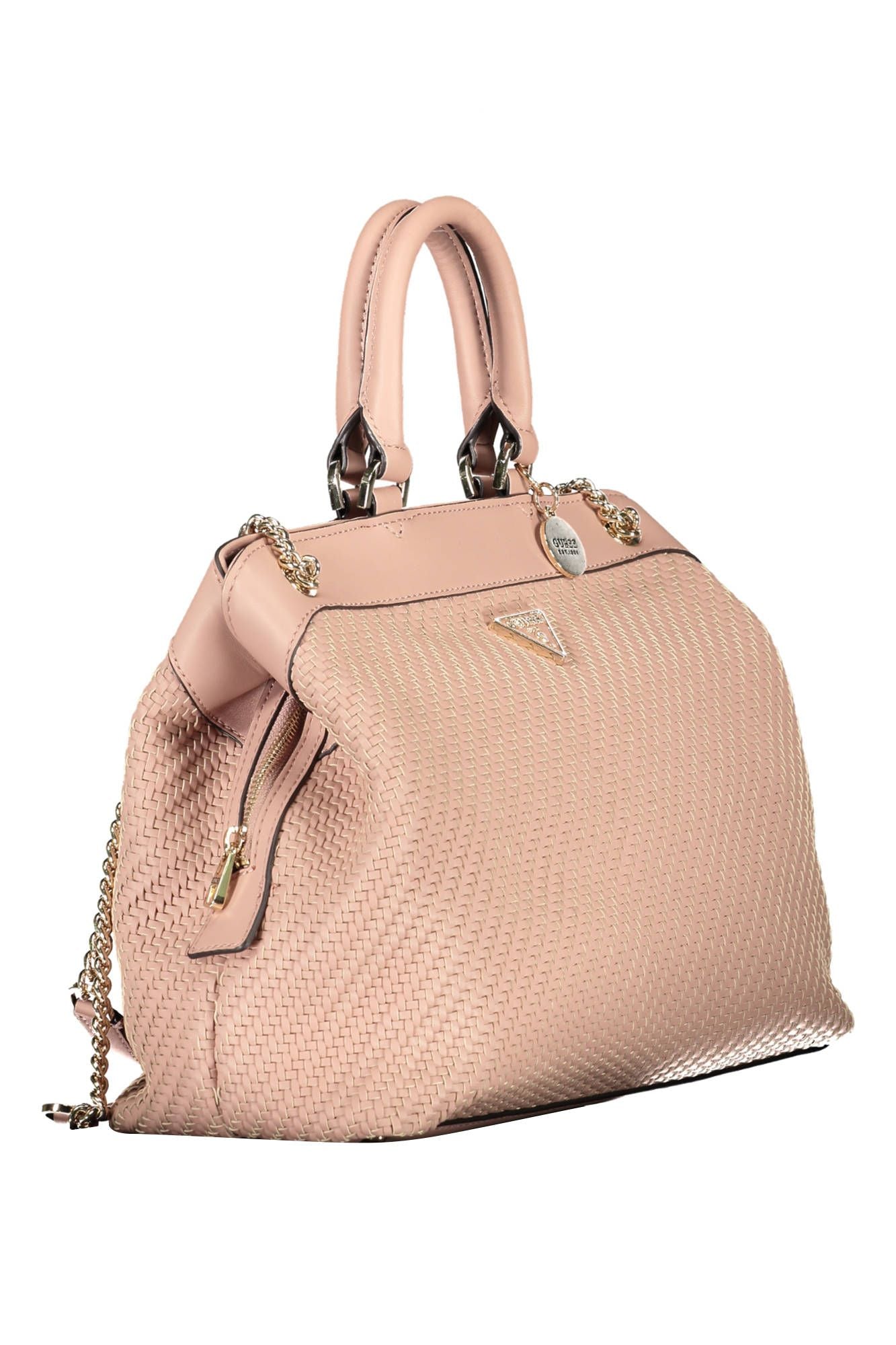 Pink Polyethylene Women Handbag - GLAMHUB BOUTIQUE 