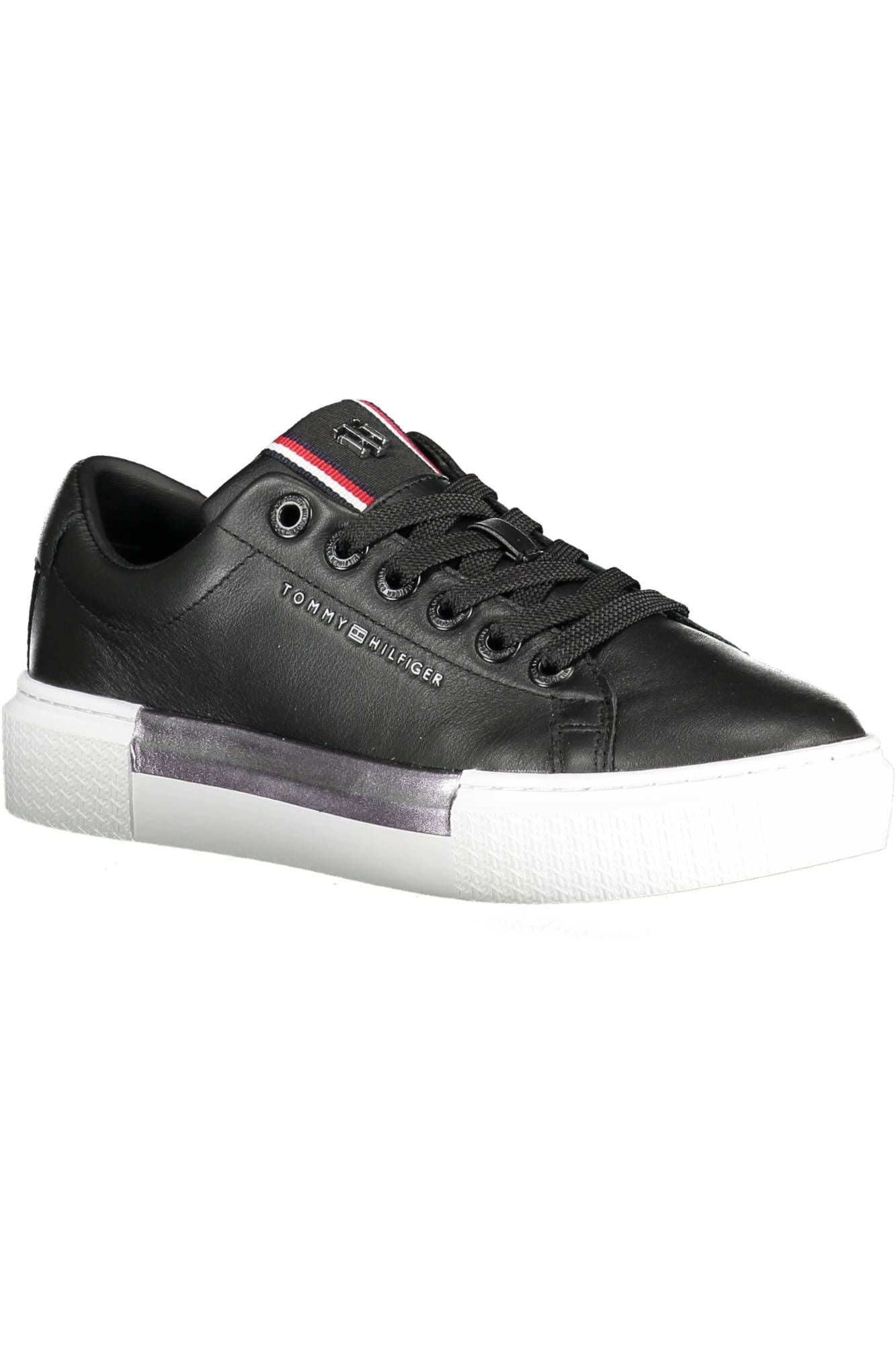 Black Leather Women Sneaker - GLAMHUB BOUTIQUE 