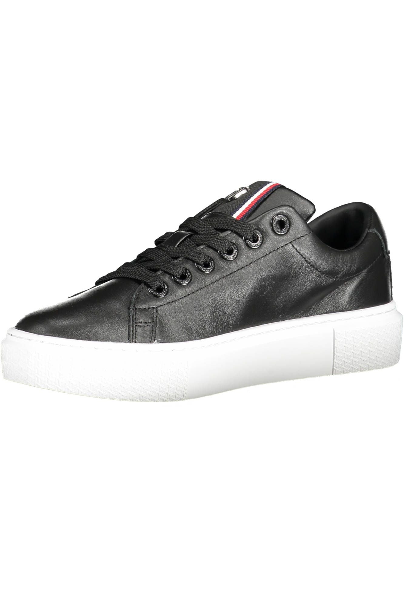 Black Leather Women Sneaker - GLAMHUB BOUTIQUE 