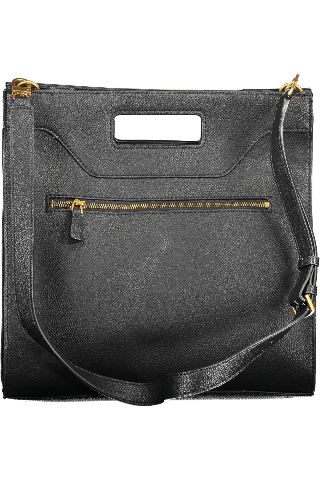 Black Polyethylene Women Handbag - GLAMHUB BOUTIQUE 