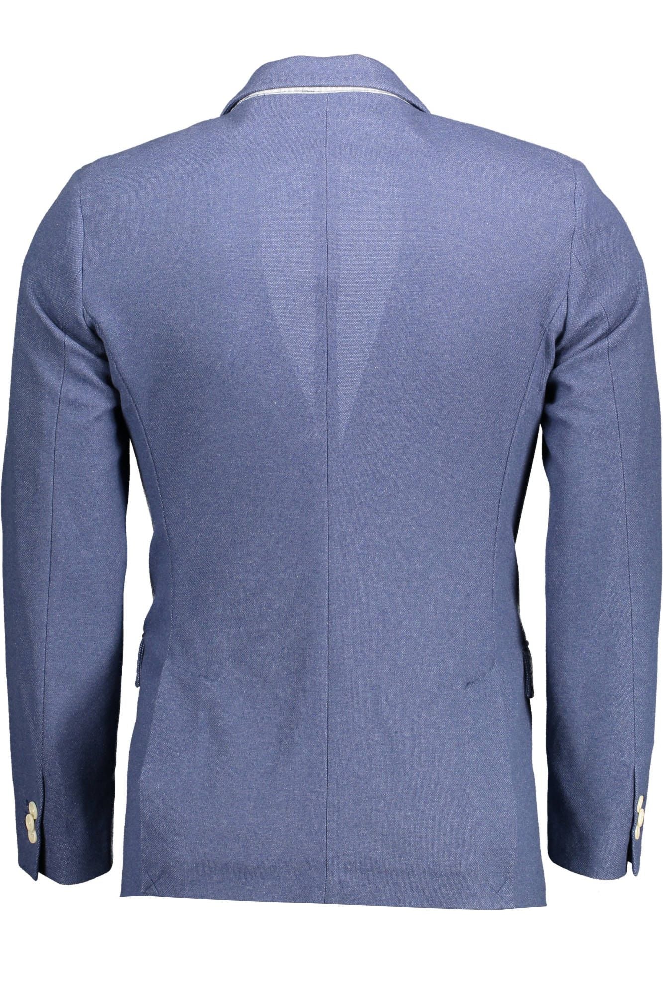 Blue Polyester Men Jacket - GlamHub Luxury and Icon Brand Clothing