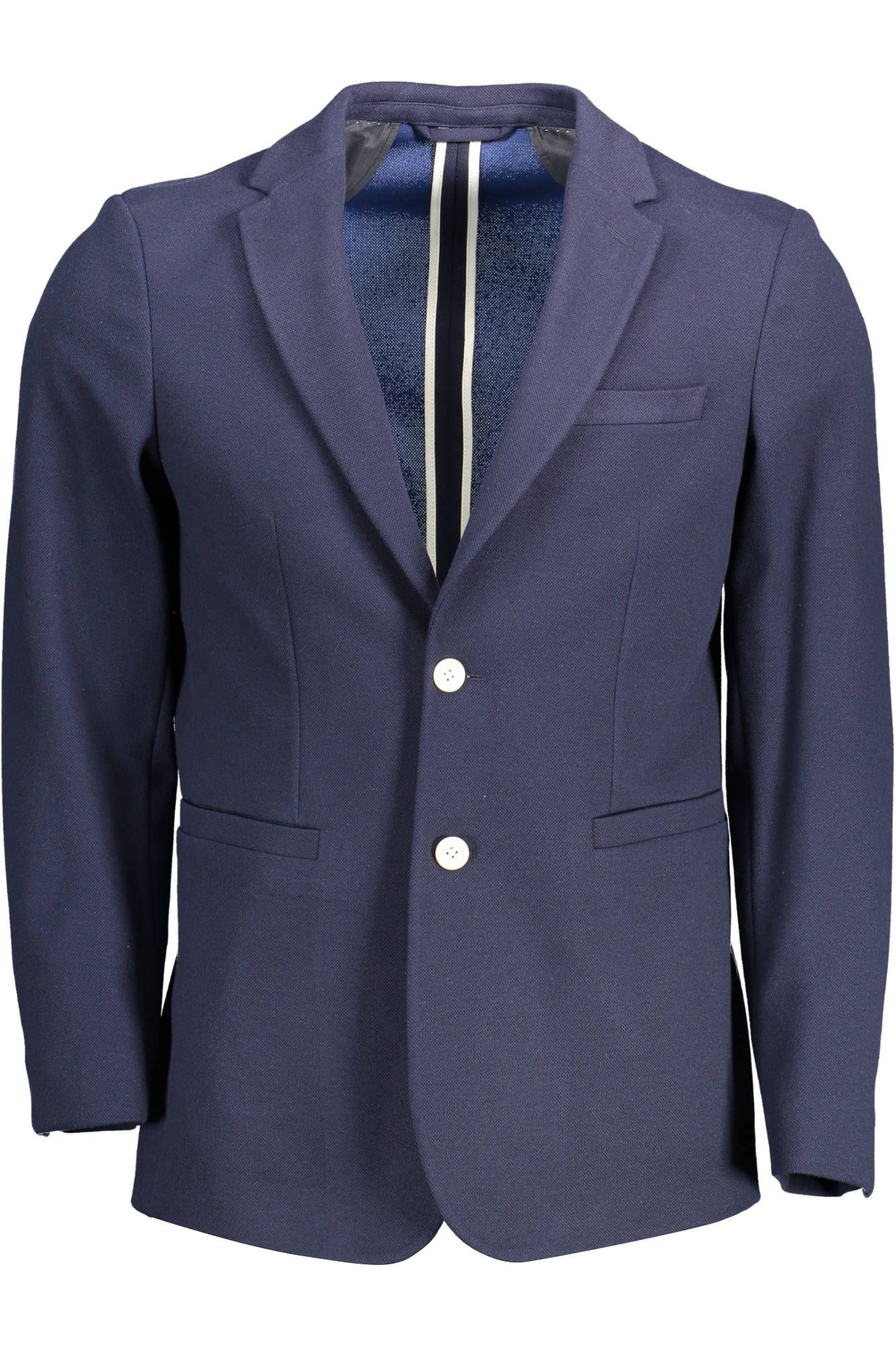 Blue Polyester Men Jacket - GlamHub Luxury and Icon Brand Clothing