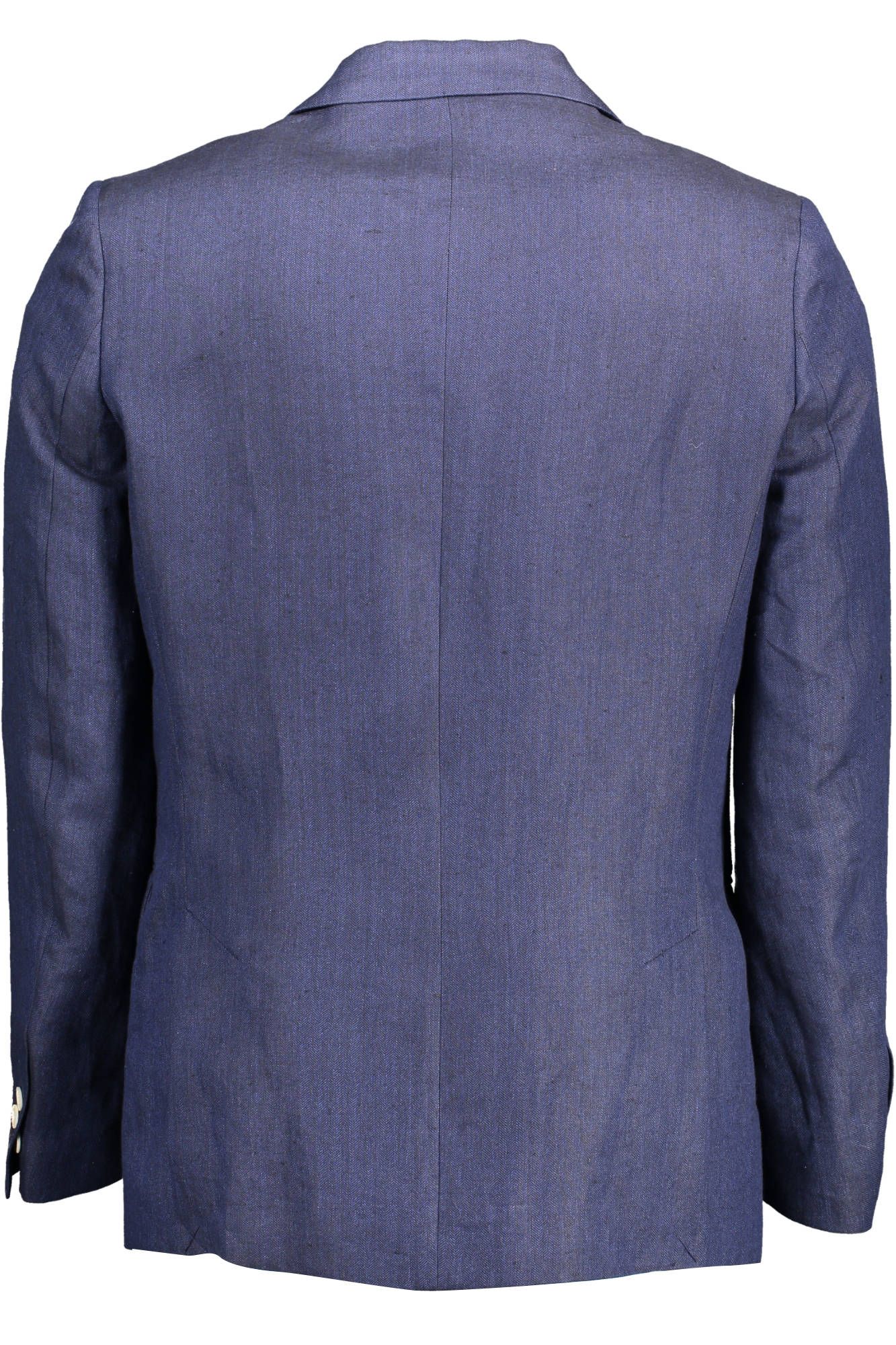 Elegant Blue Linen Classic Jacket - GlamHub Luxury and Icon Brand Clothing