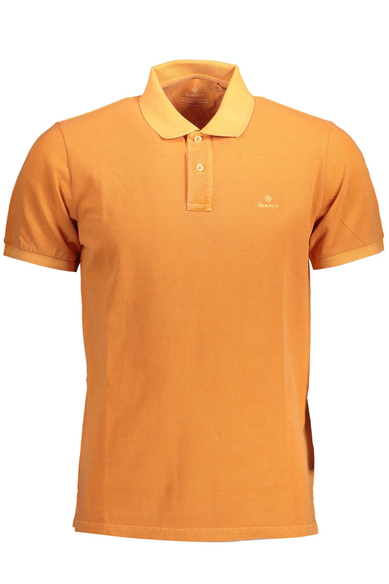 Orange Cotton Men Polo - GlamHub Luxury and Icon Brand Clothing