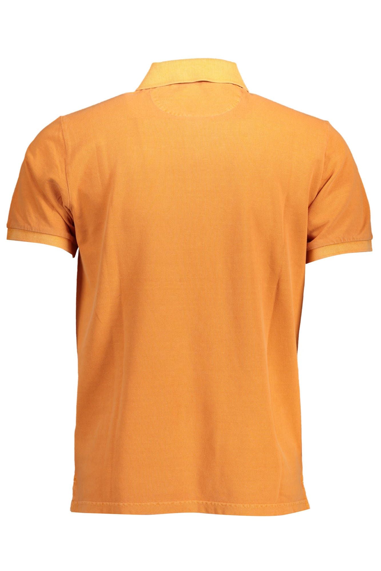 Orange Cotton Men Polo - GlamHub Luxury and Icon Brand Clothing