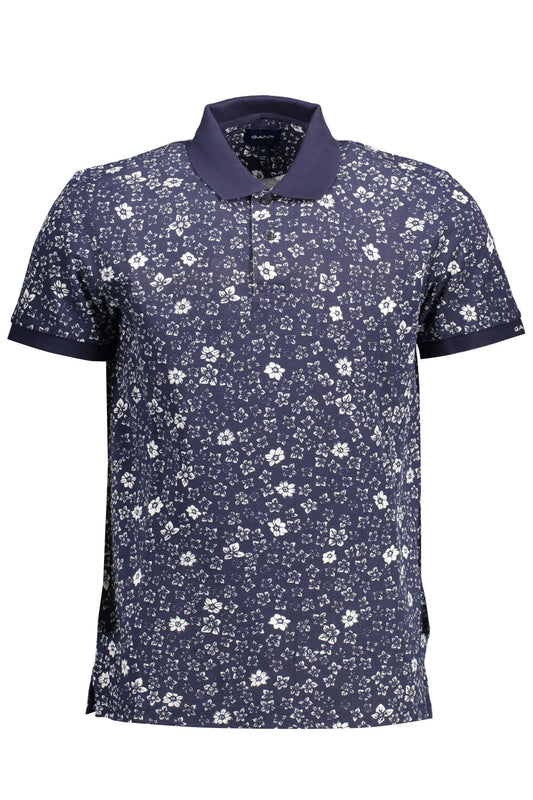 Blue Cotton Men Polo - GlamHub Luxury and Icon Brand Clothing