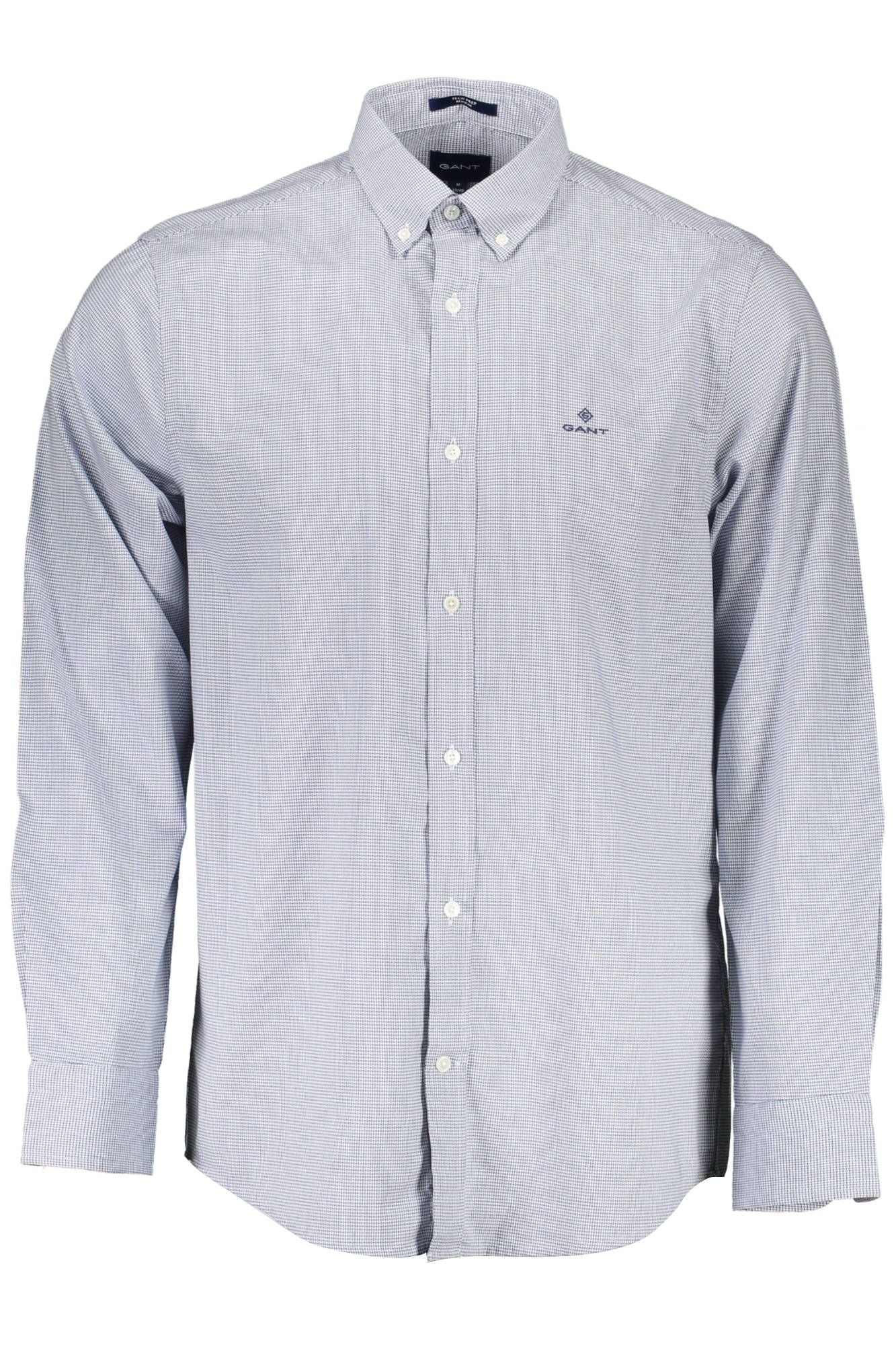 Blue Cotton Men Shirt - GlamHub Luxury and Icon Brand Clothing