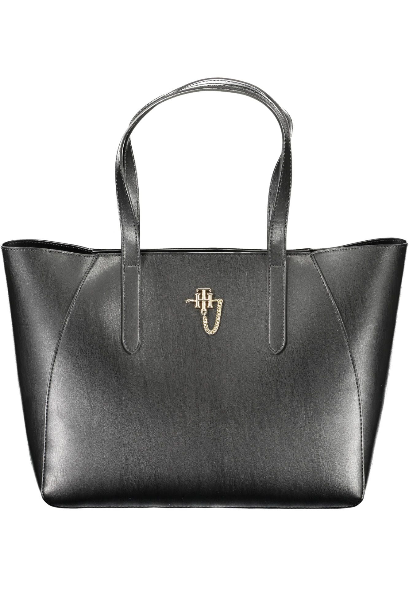 Black Polyethylene Women Handbag - GLAMHUB BOUTIQUE 