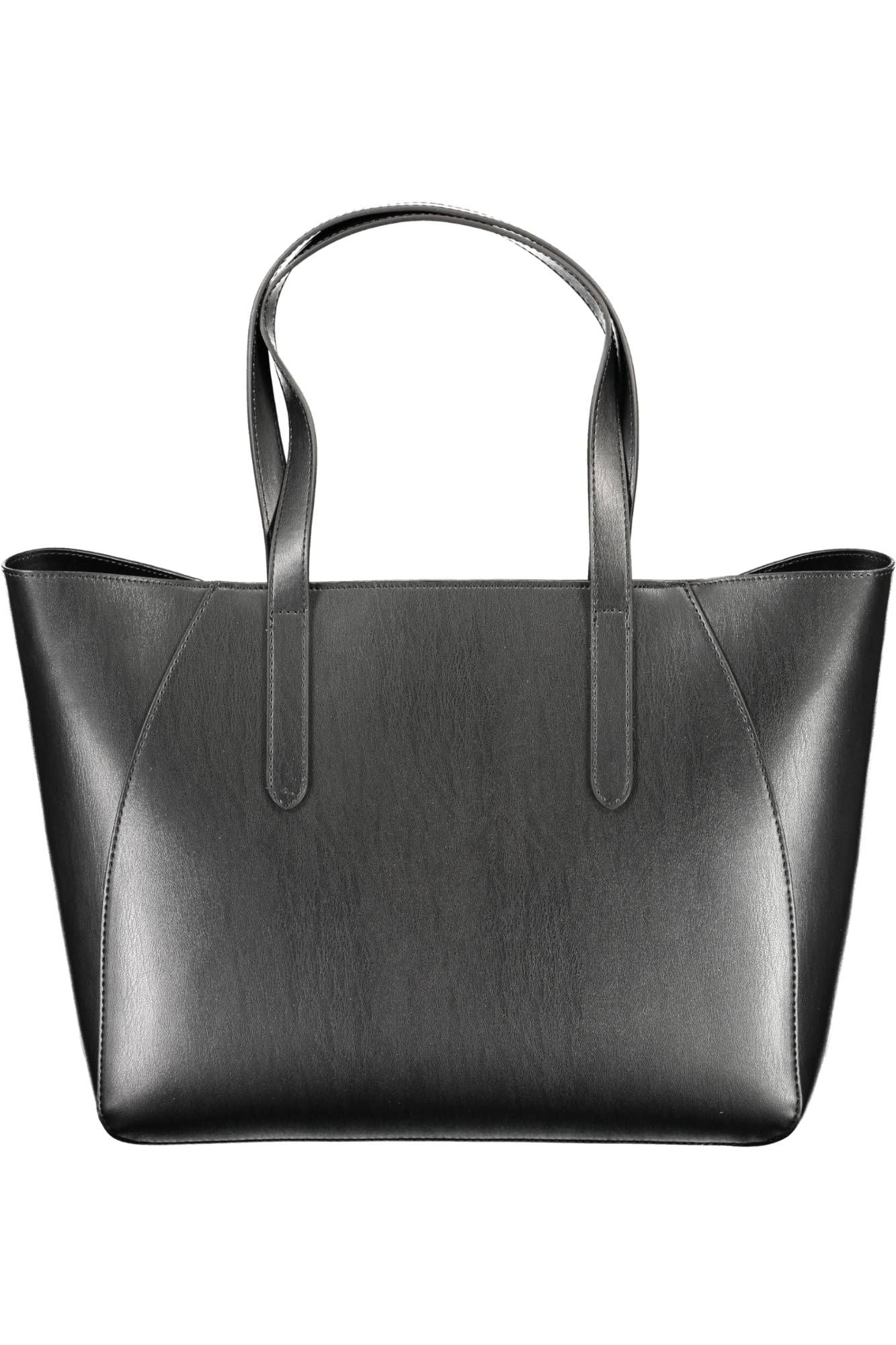 Black Polyethylene Women Handbag - GLAMHUB BOUTIQUE 