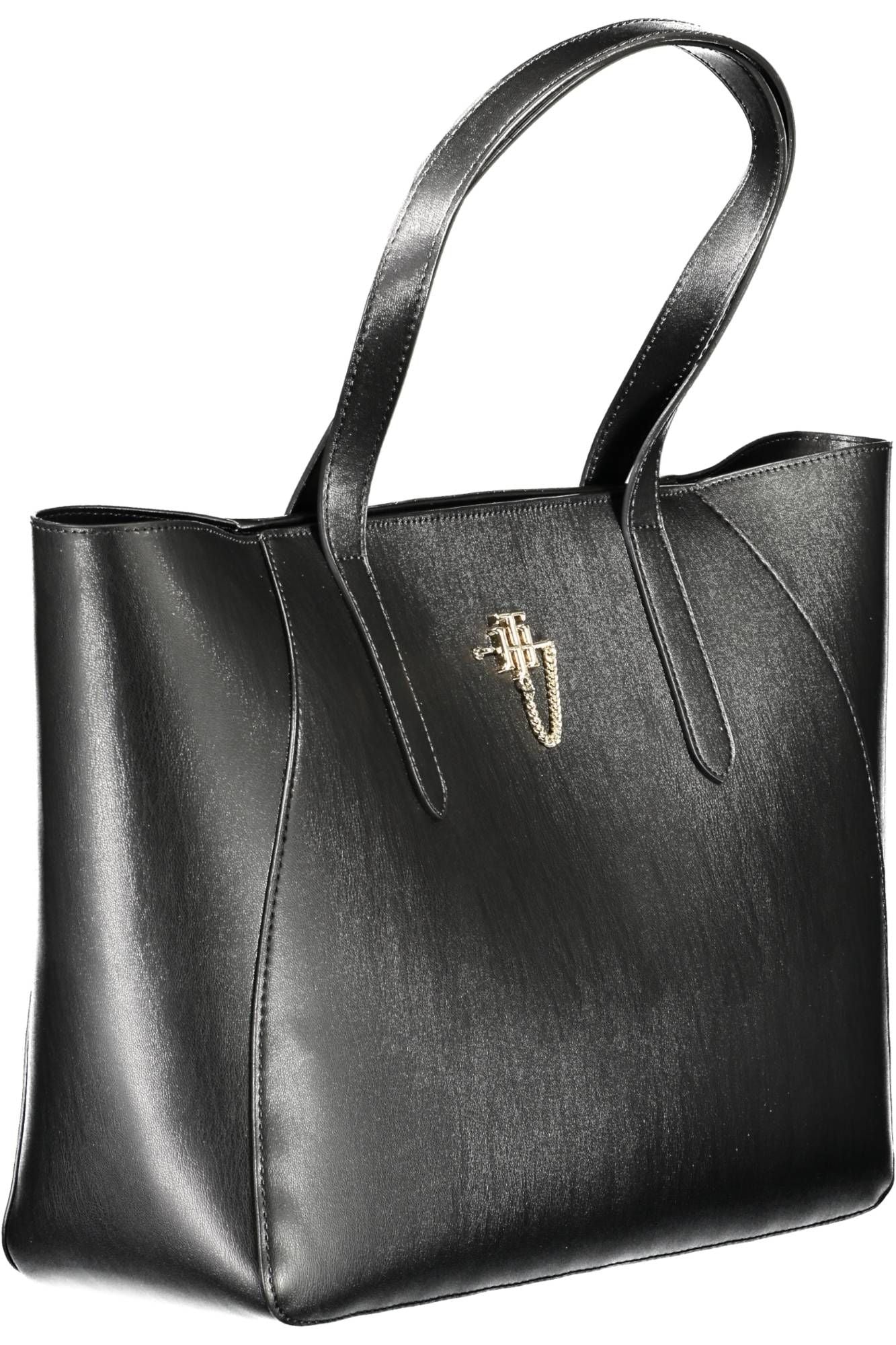 Black Polyethylene Women Handbag - GLAMHUB BOUTIQUE 