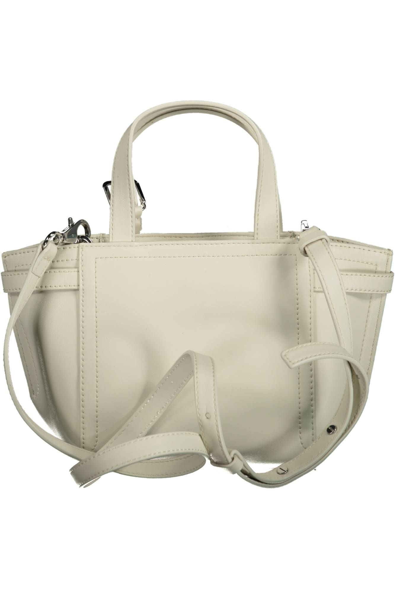 White Polyester Women Handbag - GLAMHUB BOUTIQUE 