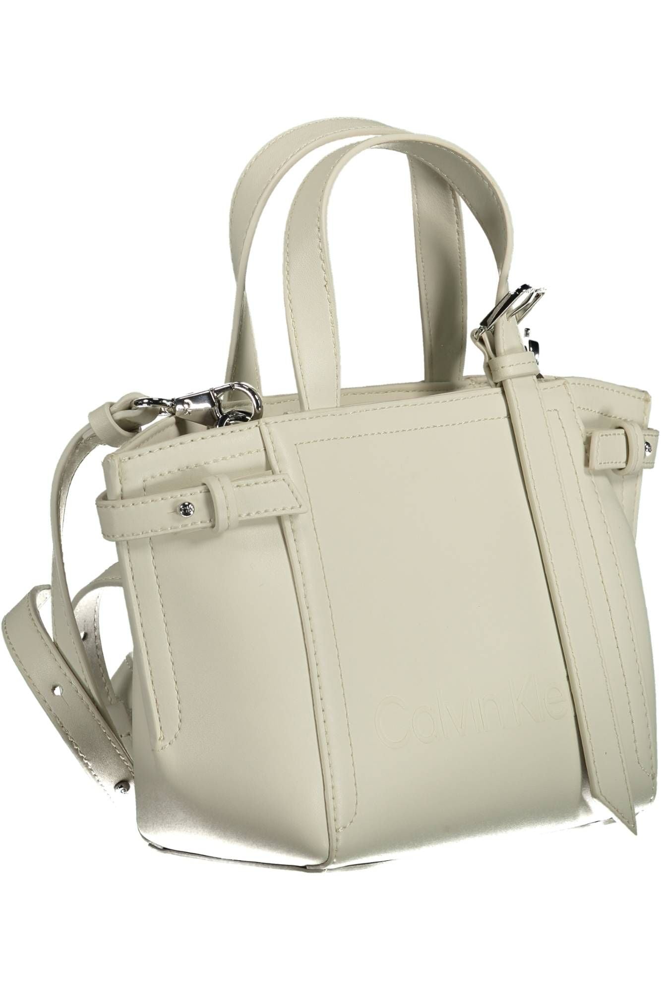 White Polyester Women Handbag - GLAMHUB BOUTIQUE 