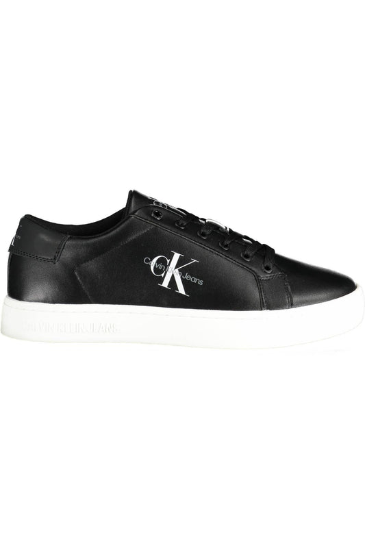 Black Leather Men Sneaker - GLAMHUB BOUTIQUE 