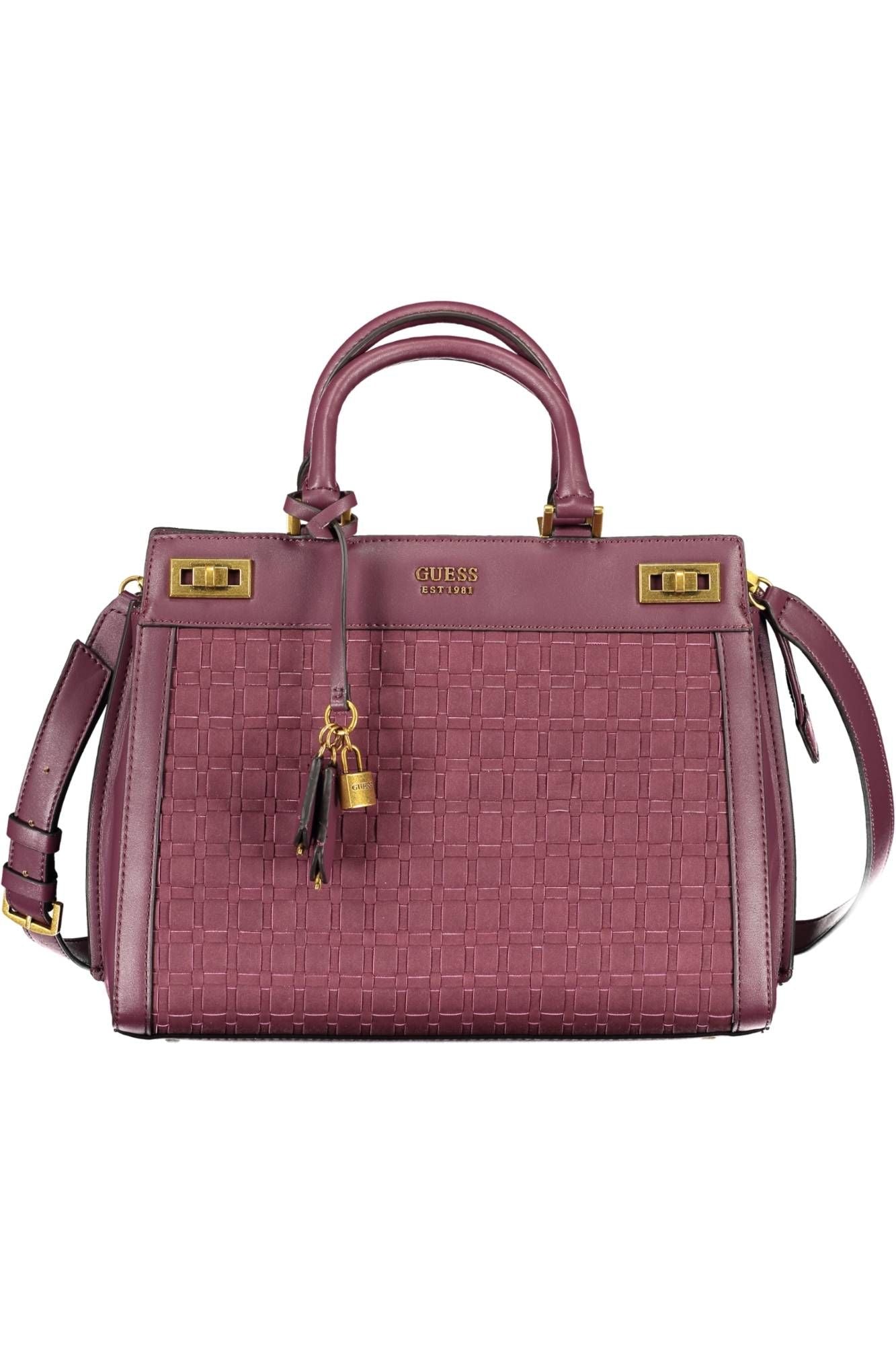 Elegant Purple Polyurethane Handbag - GLAMHUB BOUTIQUE 