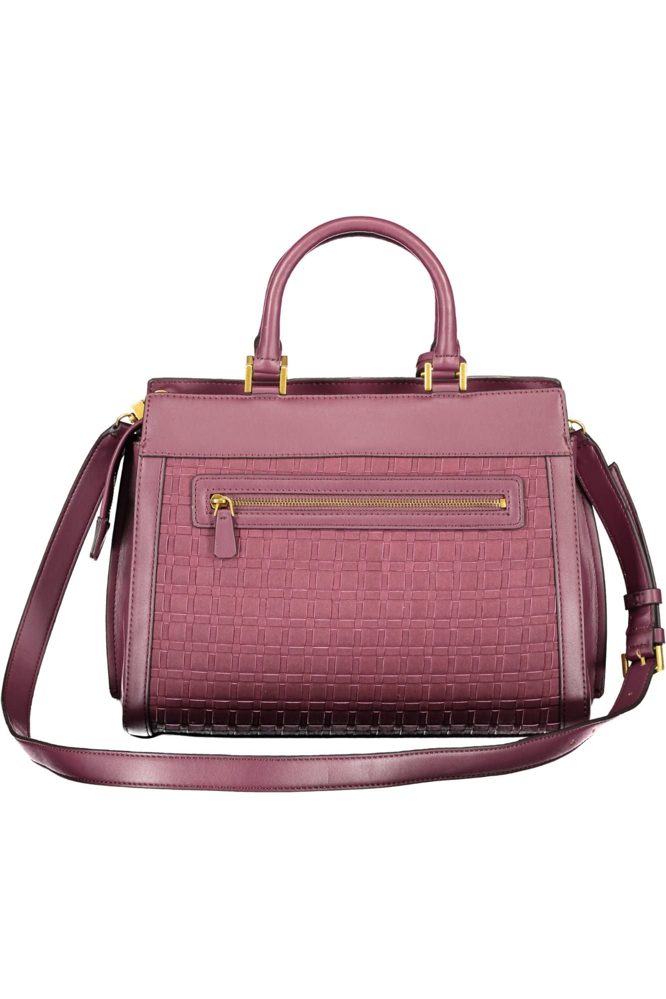 Elegant Purple Polyurethane Handbag - GLAMHUB BOUTIQUE 