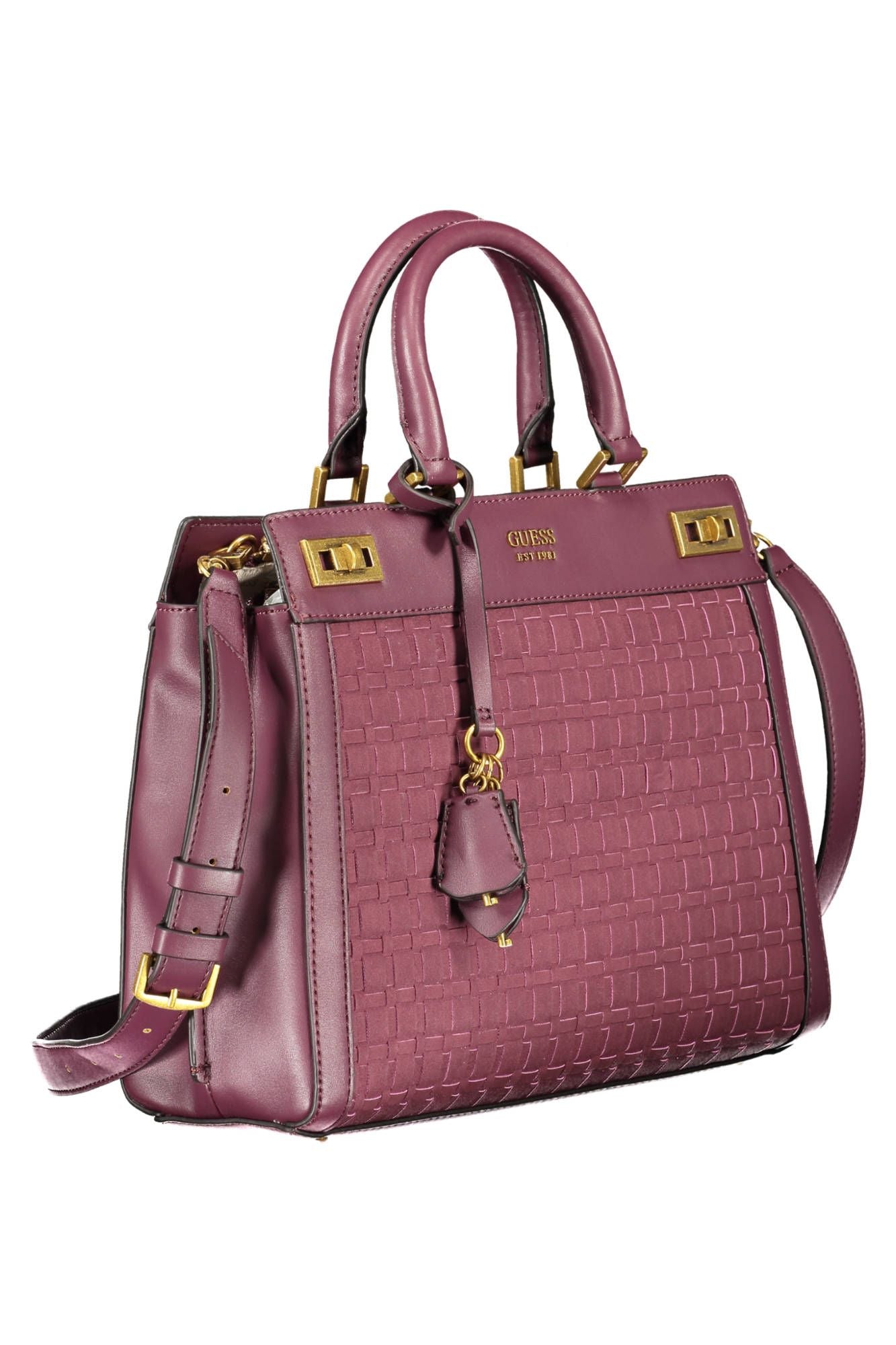 Elegant Purple Polyurethane Handbag - GLAMHUB BOUTIQUE 