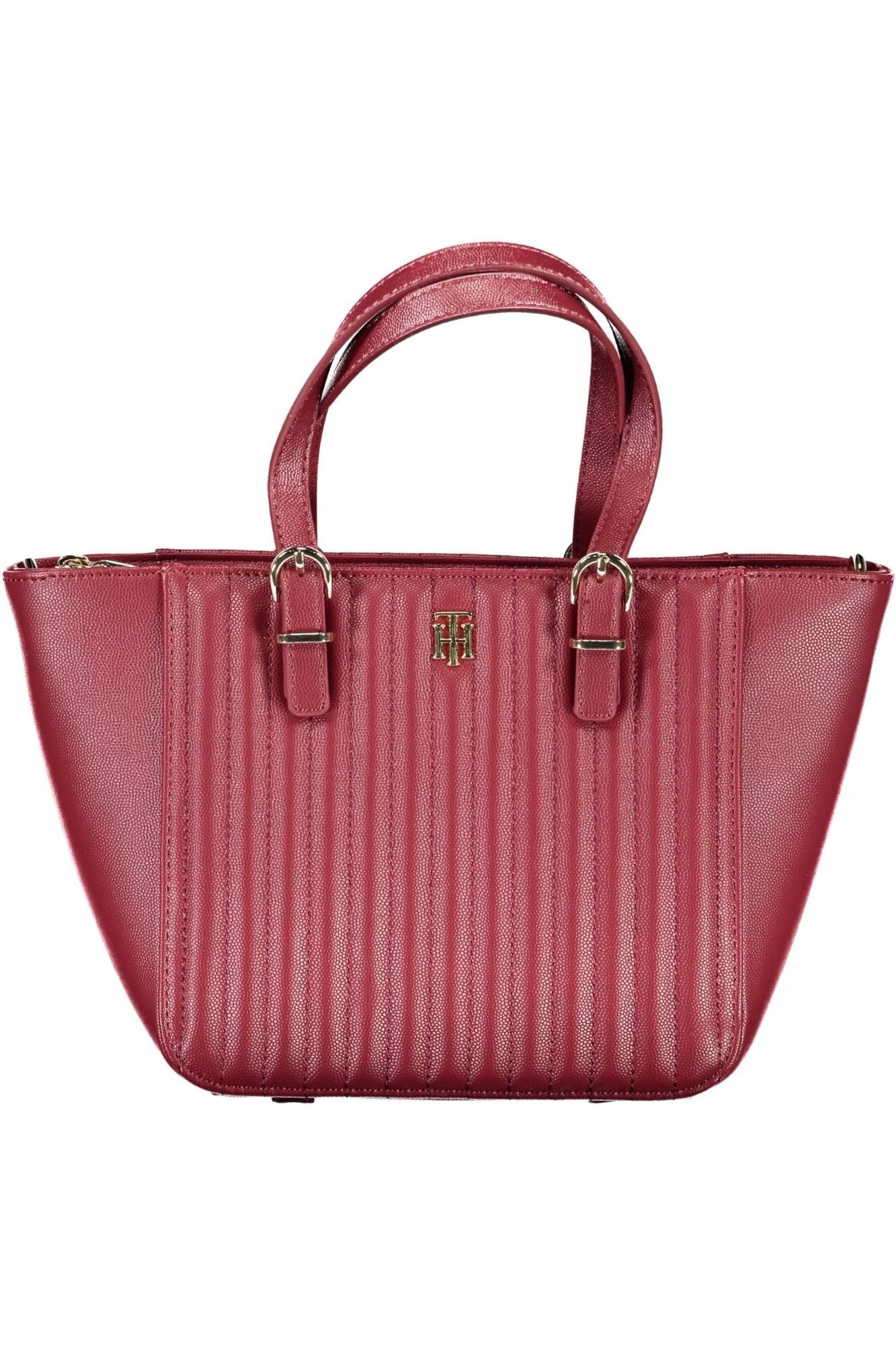 Red Polyethylene Women Handbag - GLAMHUB BOUTIQUE 