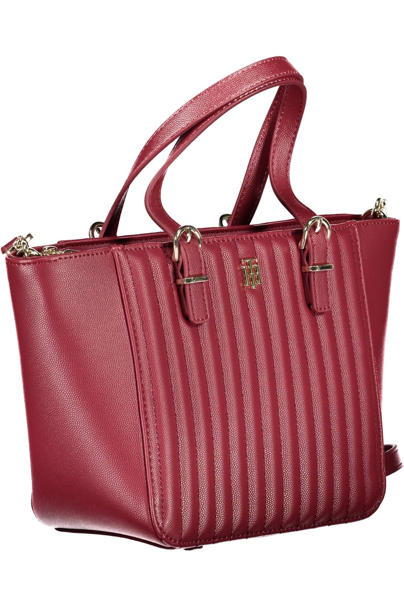 Red Polyethylene Women Handbag - GLAMHUB BOUTIQUE 