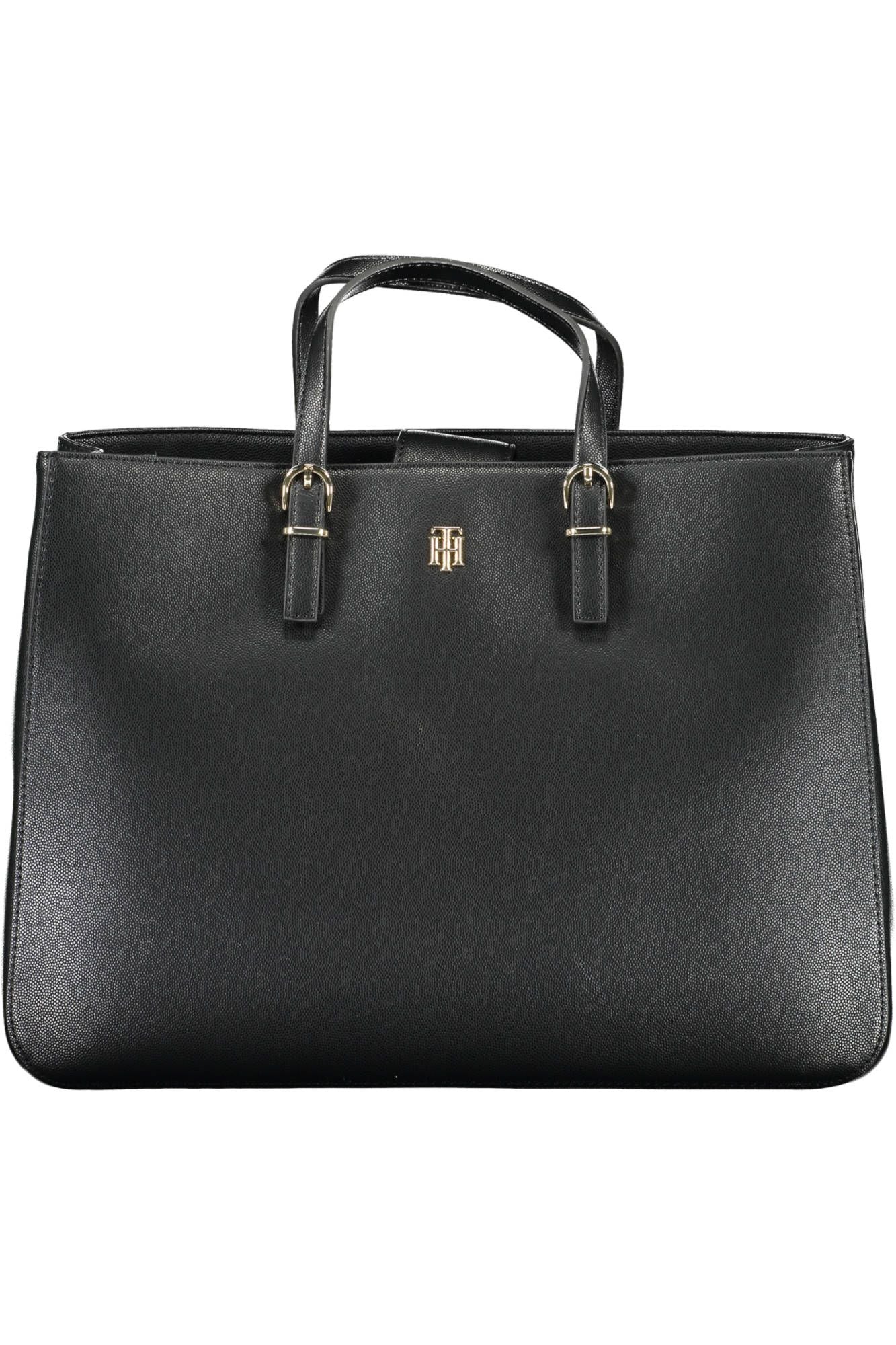 Black Polyethylene Women Handbag - GLAMHUB BOUTIQUE 