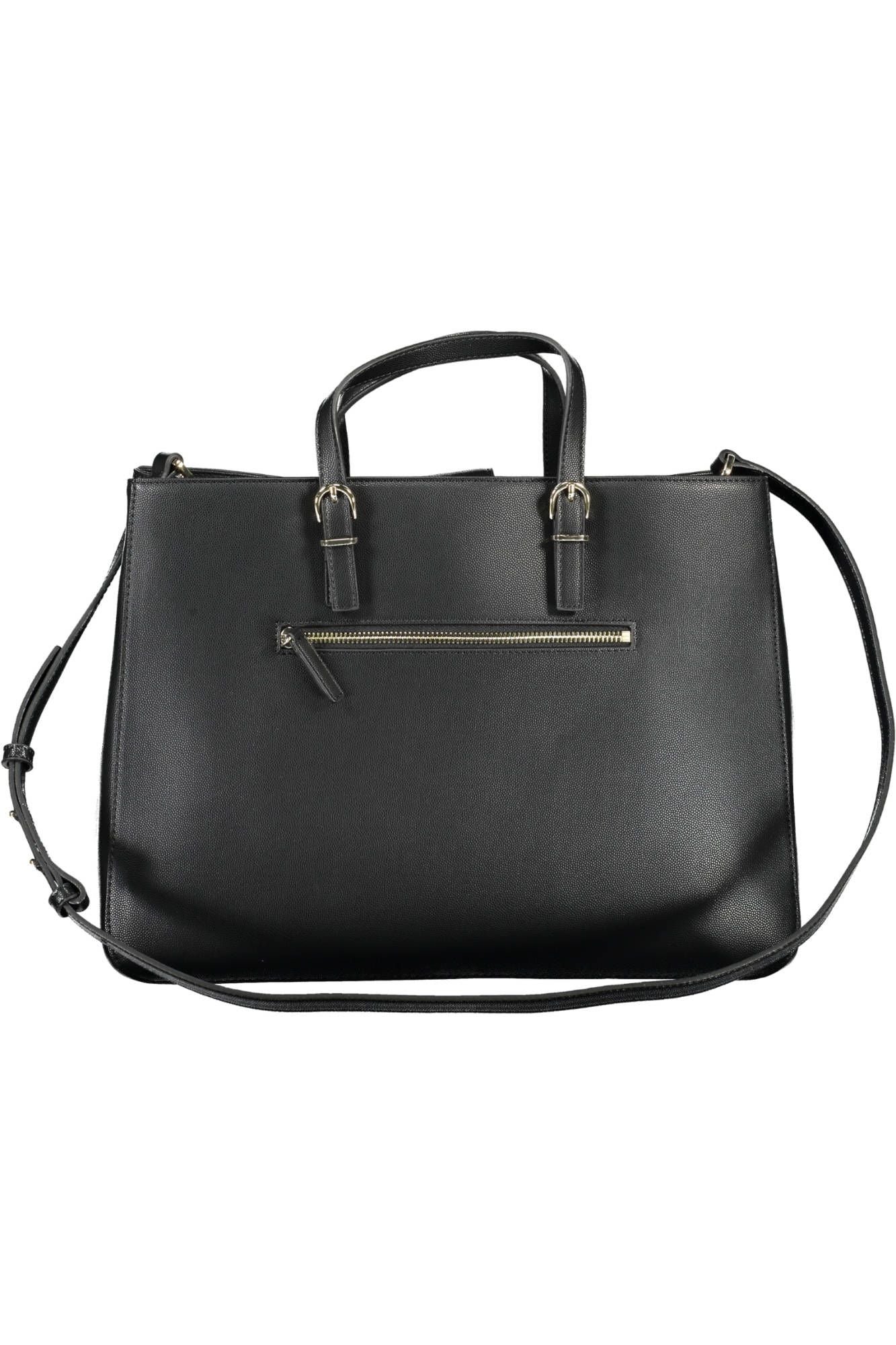 Black Polyethylene Women Handbag - GLAMHUB BOUTIQUE 