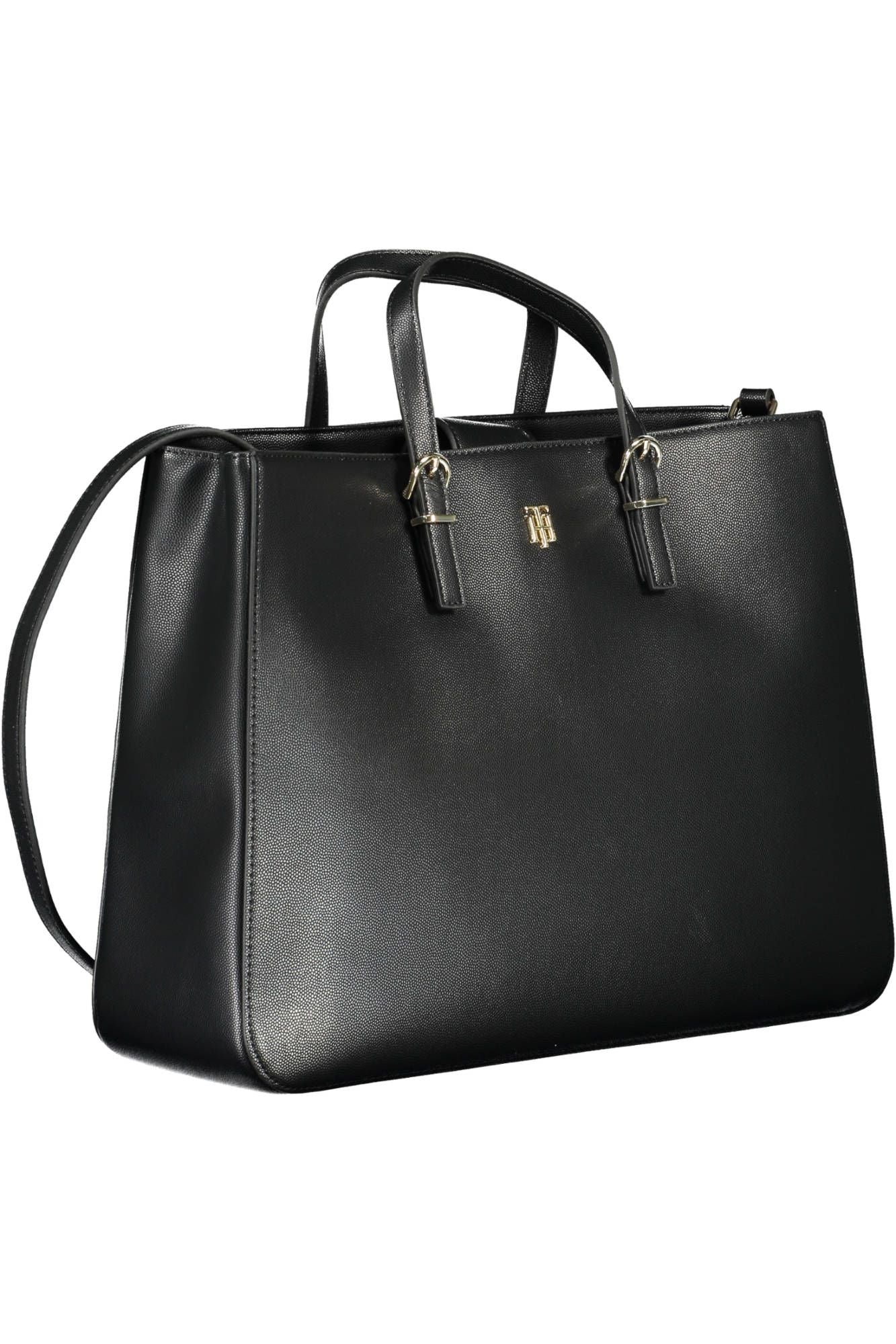 Black Polyethylene Women Handbag - GLAMHUB BOUTIQUE 