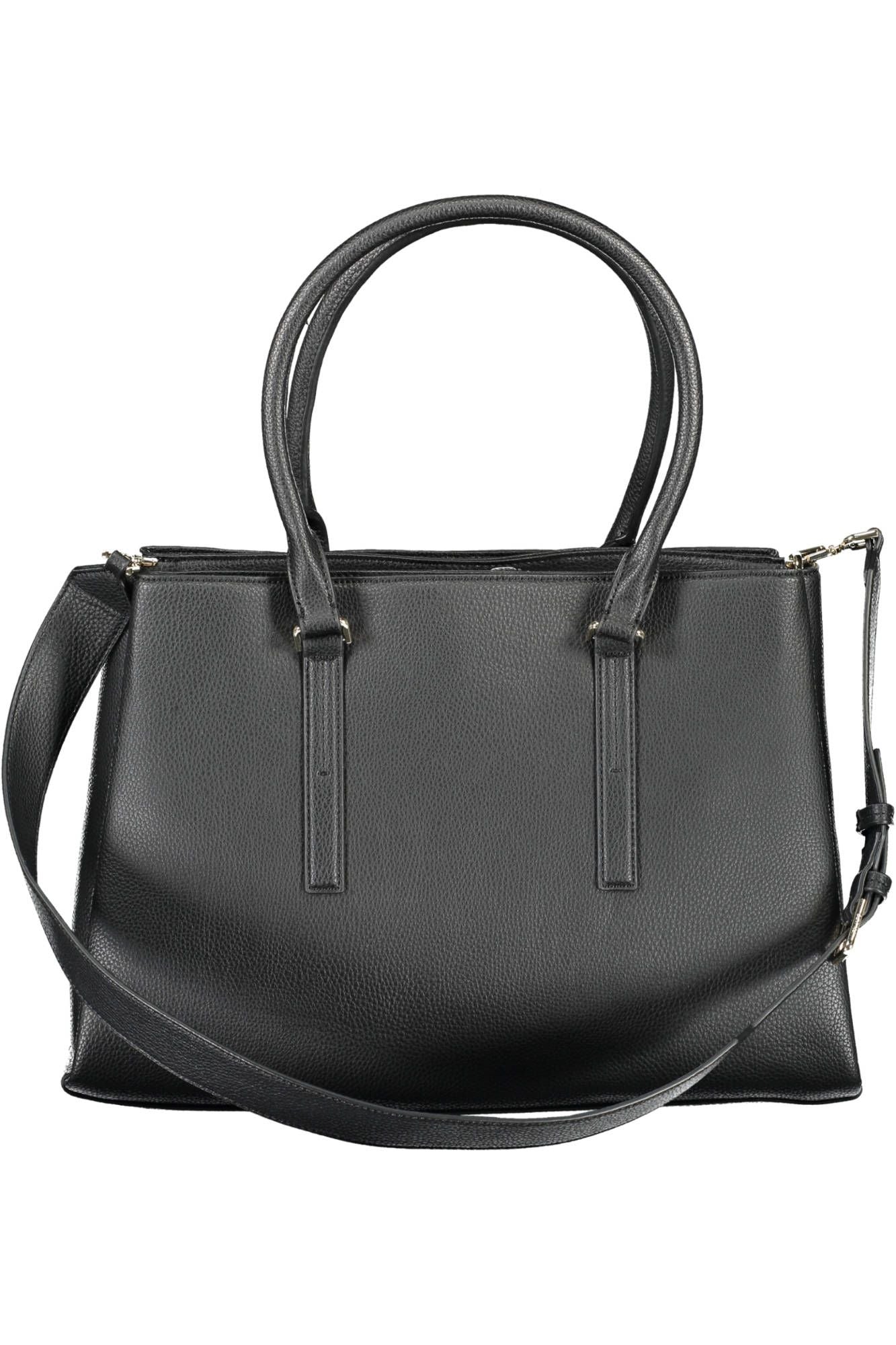 Black Polyester Women Handbag - GLAMHUB BOUTIQUE 