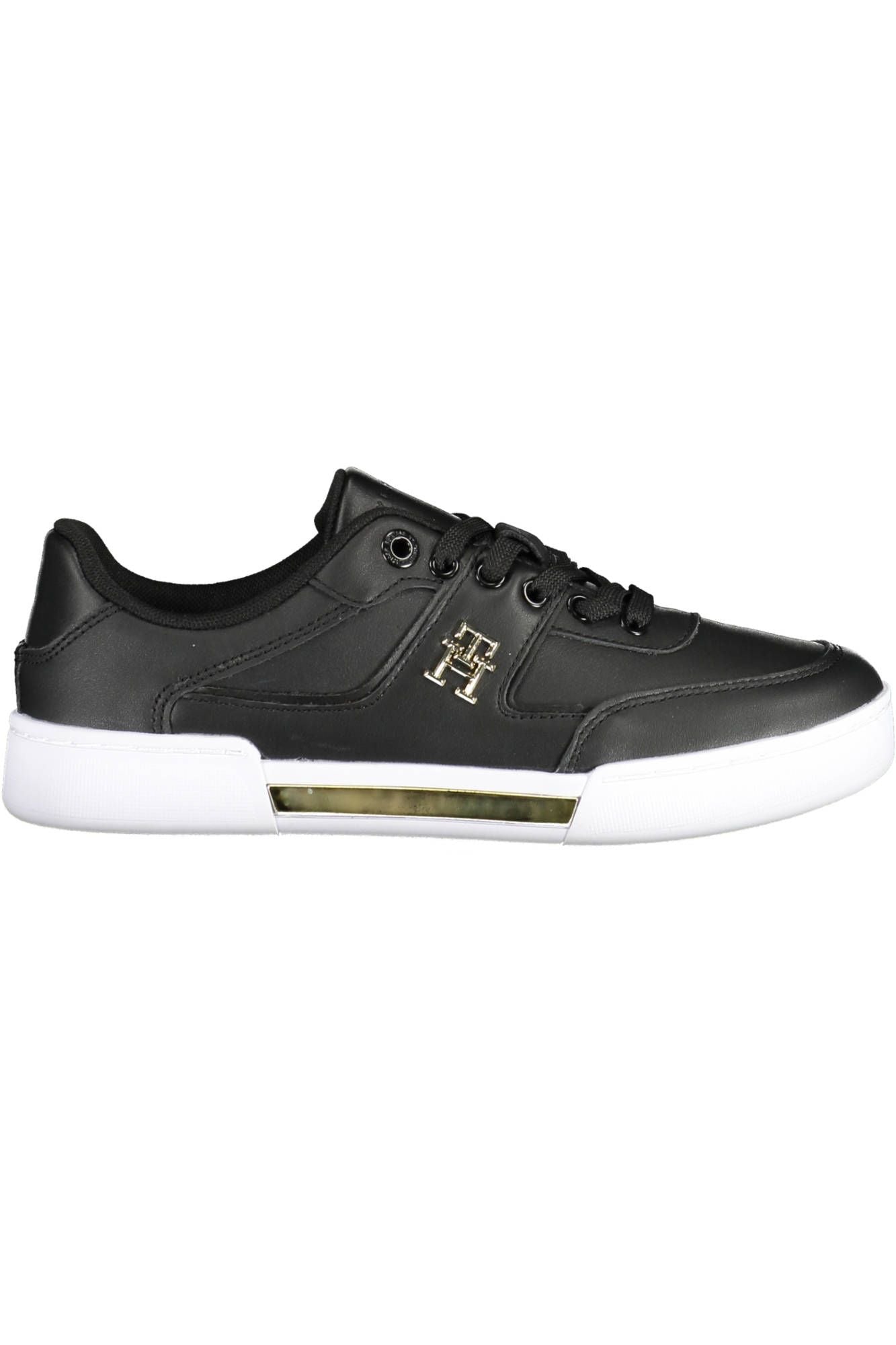 Black Leather Women Sneaker - GLAMHUB BOUTIQUE 