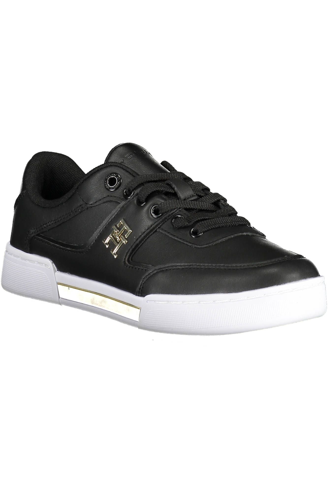 Black Leather Women Sneaker - GLAMHUB BOUTIQUE 