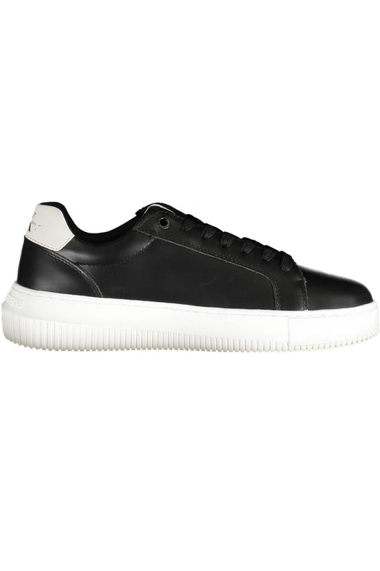 Black Leather Women Sneaker - GLAMHUB BOUTIQUE 