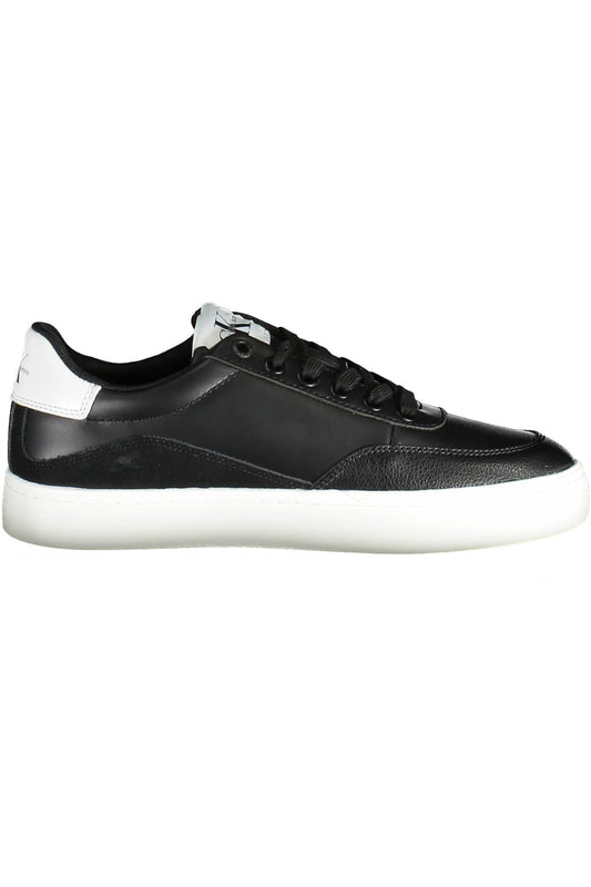 Black Leather Women Sneaker - GLAMHUB BOUTIQUE 