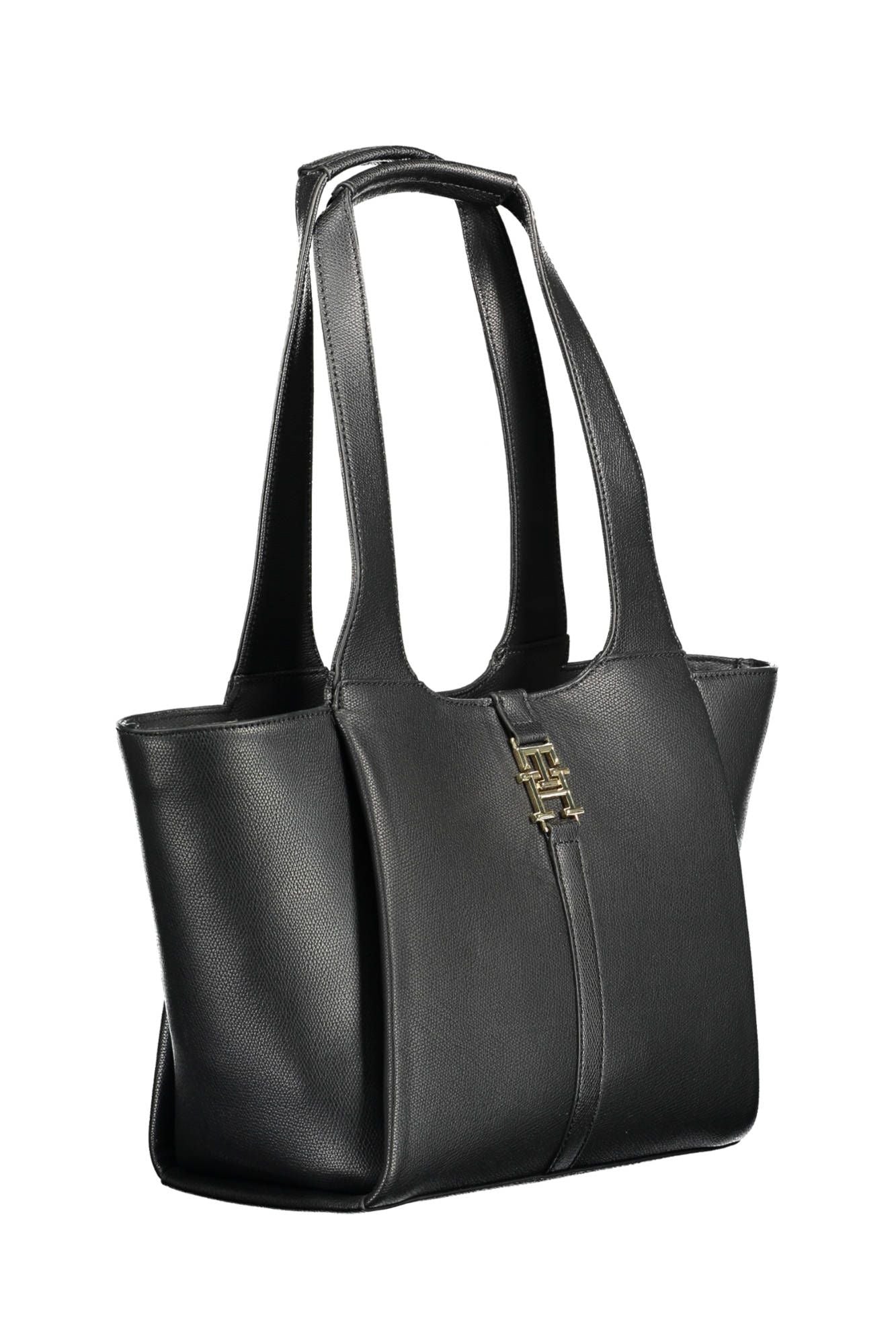 Black Polyethylene Women Handbag - GLAMHUB BOUTIQUE 