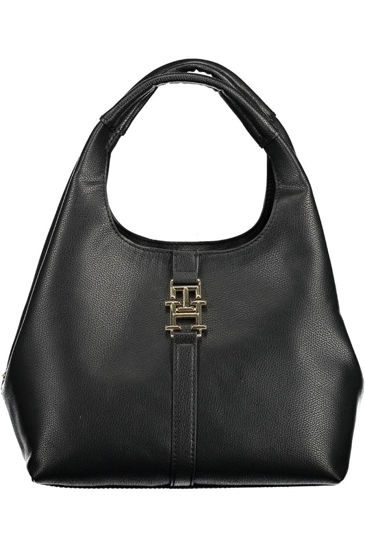 Black Polyethylene Women Handbag - GLAMHUB BOUTIQUE 