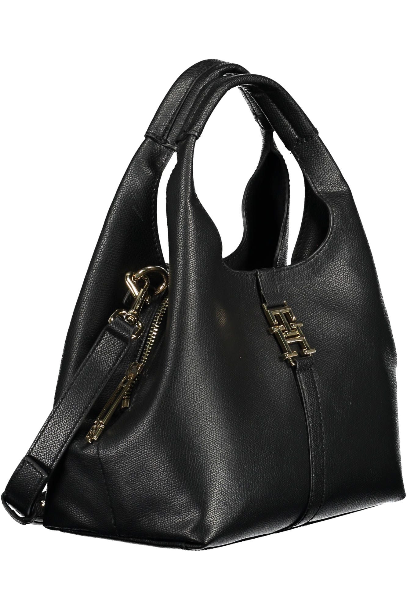 Black Polyethylene Women Handbag - GLAMHUB BOUTIQUE 