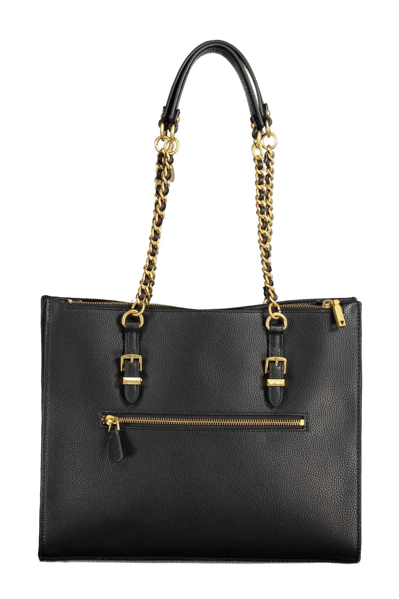 Black Polyethylene Women Handbag - GLAMHUB BOUTIQUE 