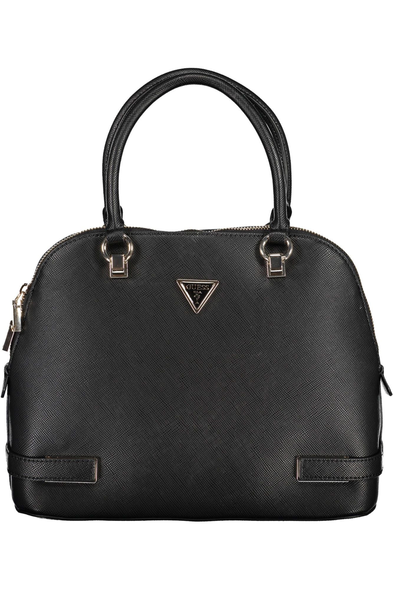 Black Polyethylene Women Handbag - GLAMHUB BOUTIQUE 