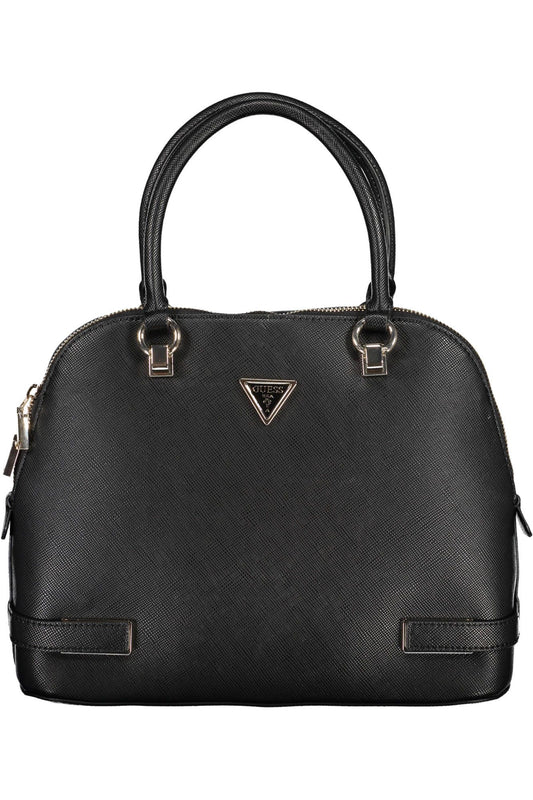 Black Polyethylene Women Handbag - GLAMHUB BOUTIQUE 