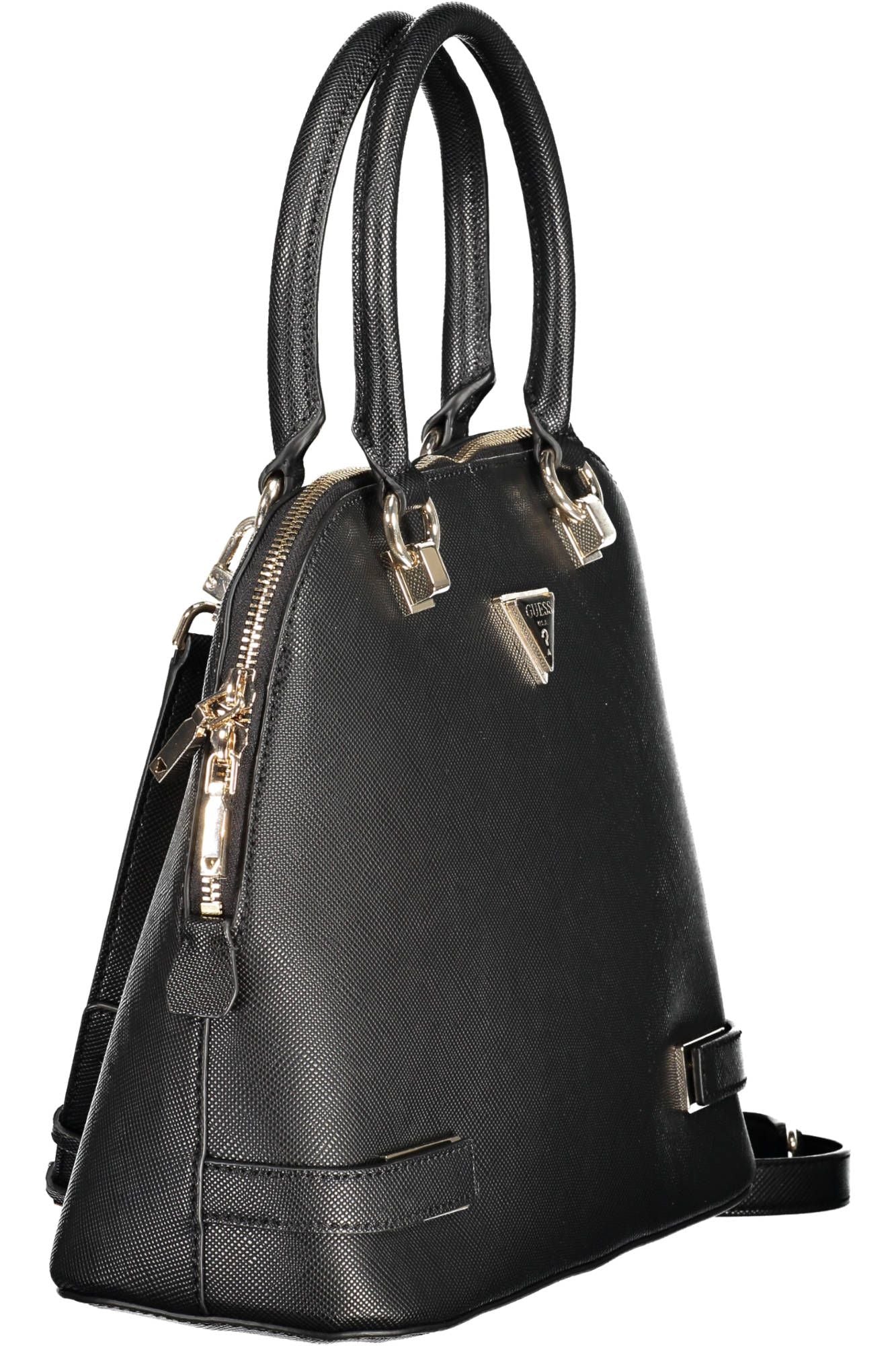 Black Polyethylene Women Handbag - GLAMHUB BOUTIQUE 